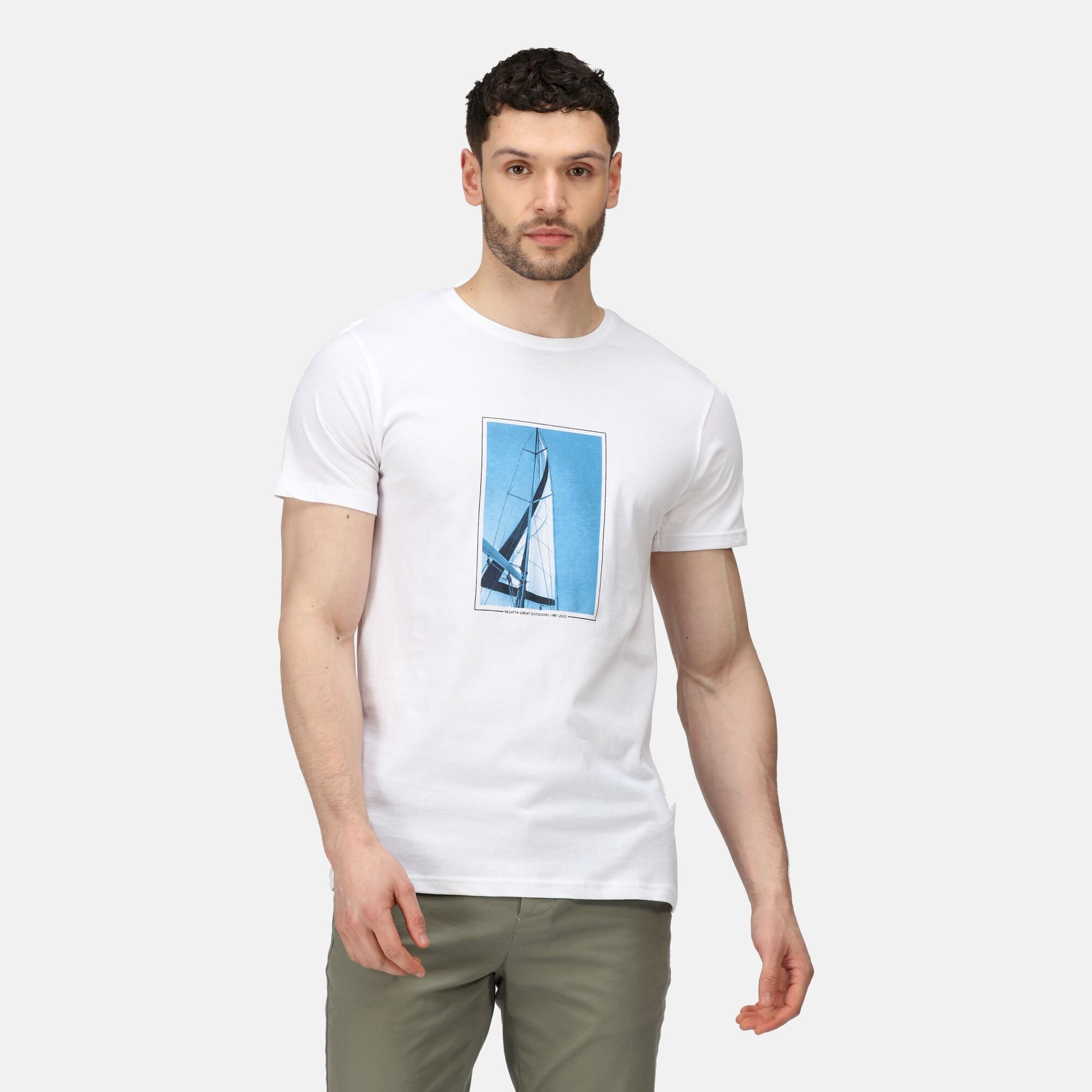 Men's Cline VI Cotton T-Shirt | White Nautical