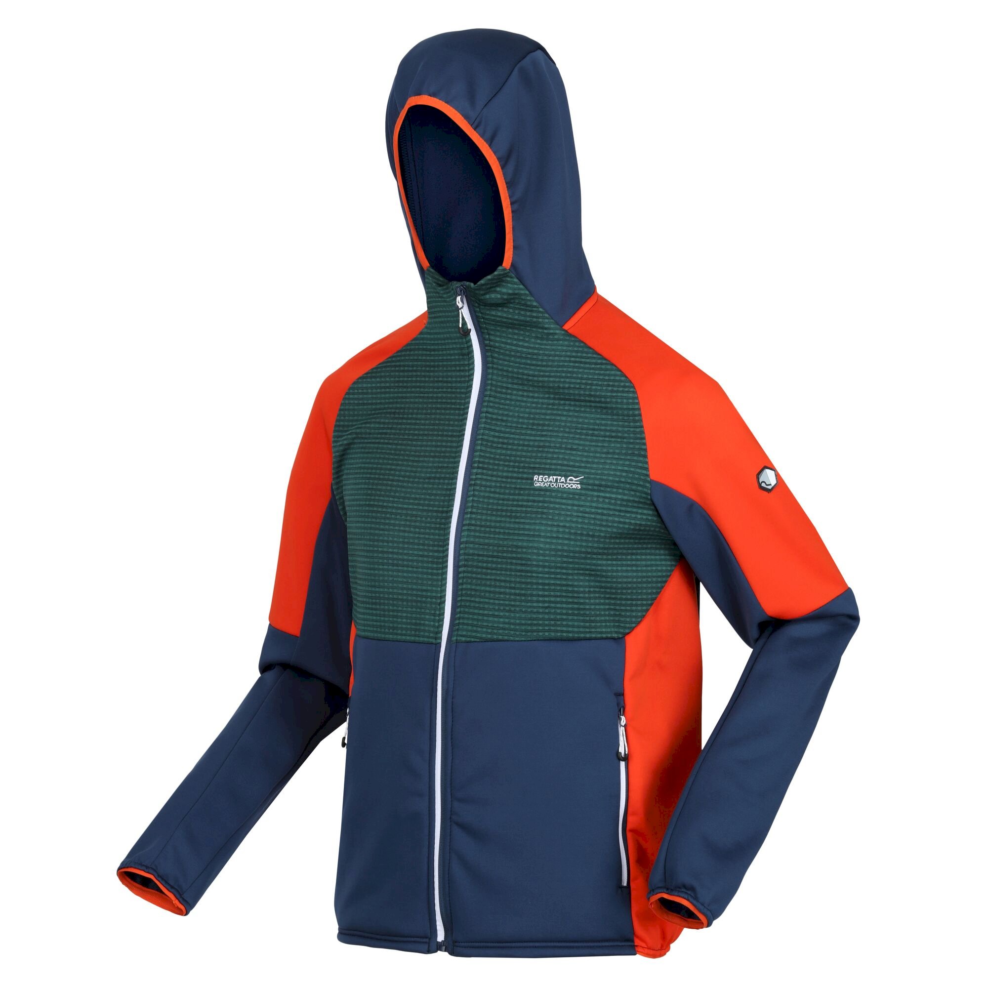 Men's Attare Softshell Hooded Jacket | Admiral Blue Pacific Green