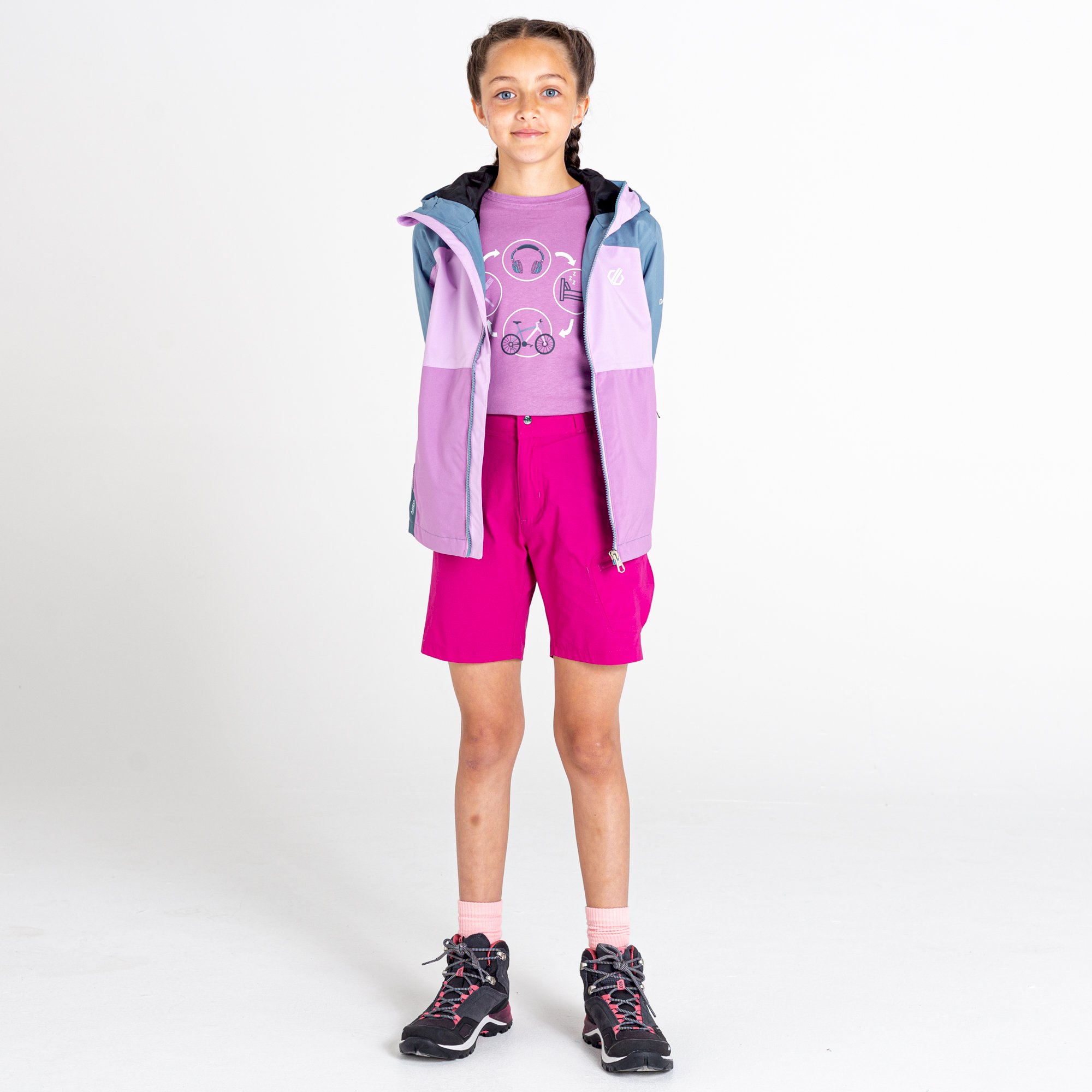 Dare 2b - Kids' In The Lead III Recycled Waterproof Jacket | Lupine Lavender Bluestone