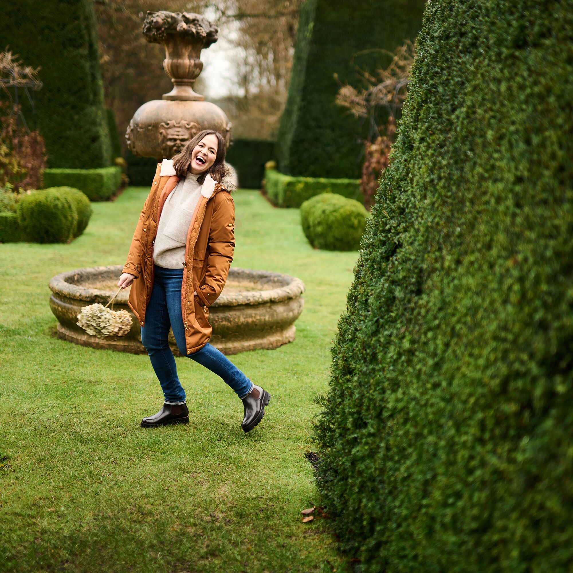 Giovanna Fletcher Collection - Lyanna Fur Trim Parka Jacket | Copper Almond