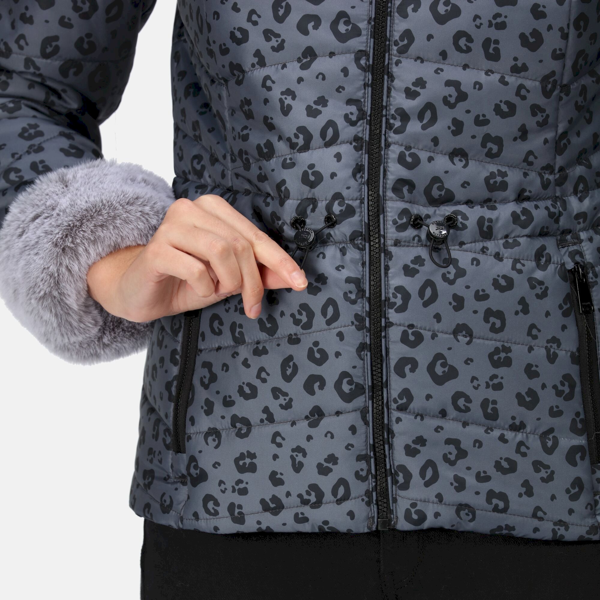 Women's Willabella Fur Detail Jacket | Black Animal