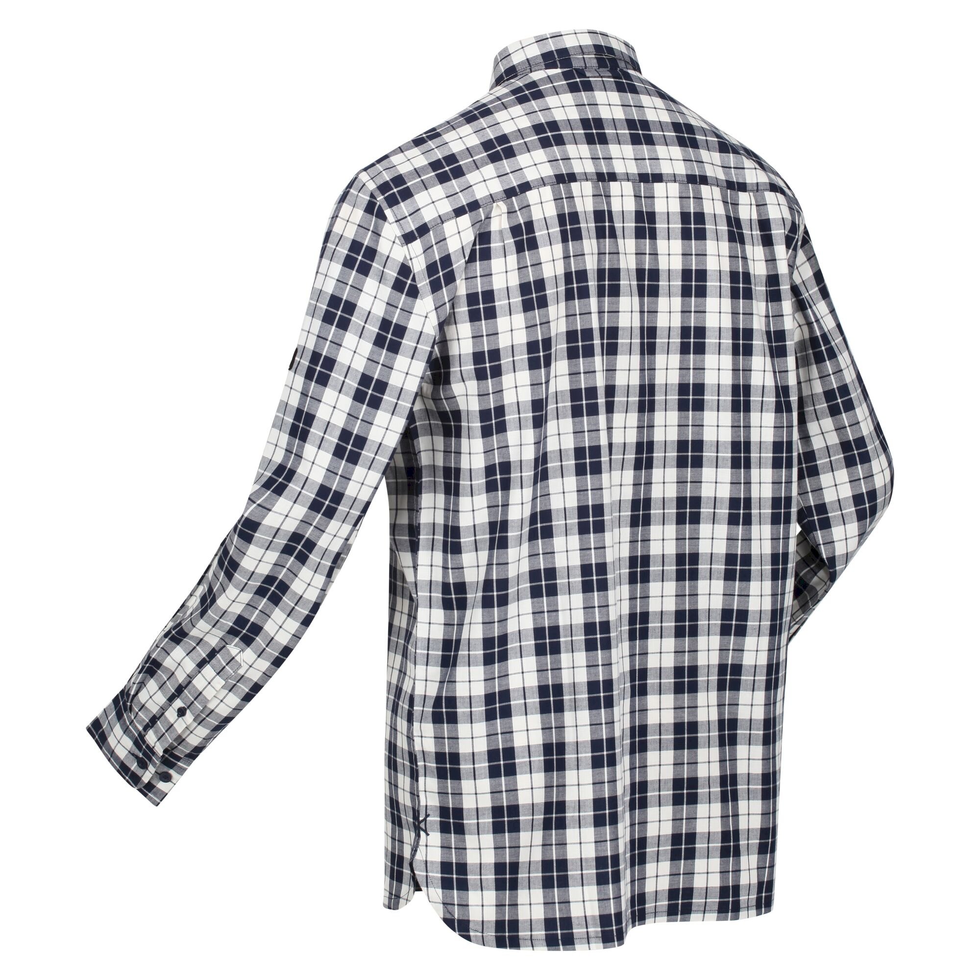 Men's Lance Long Sleeved Checked Shirt | Navy Check