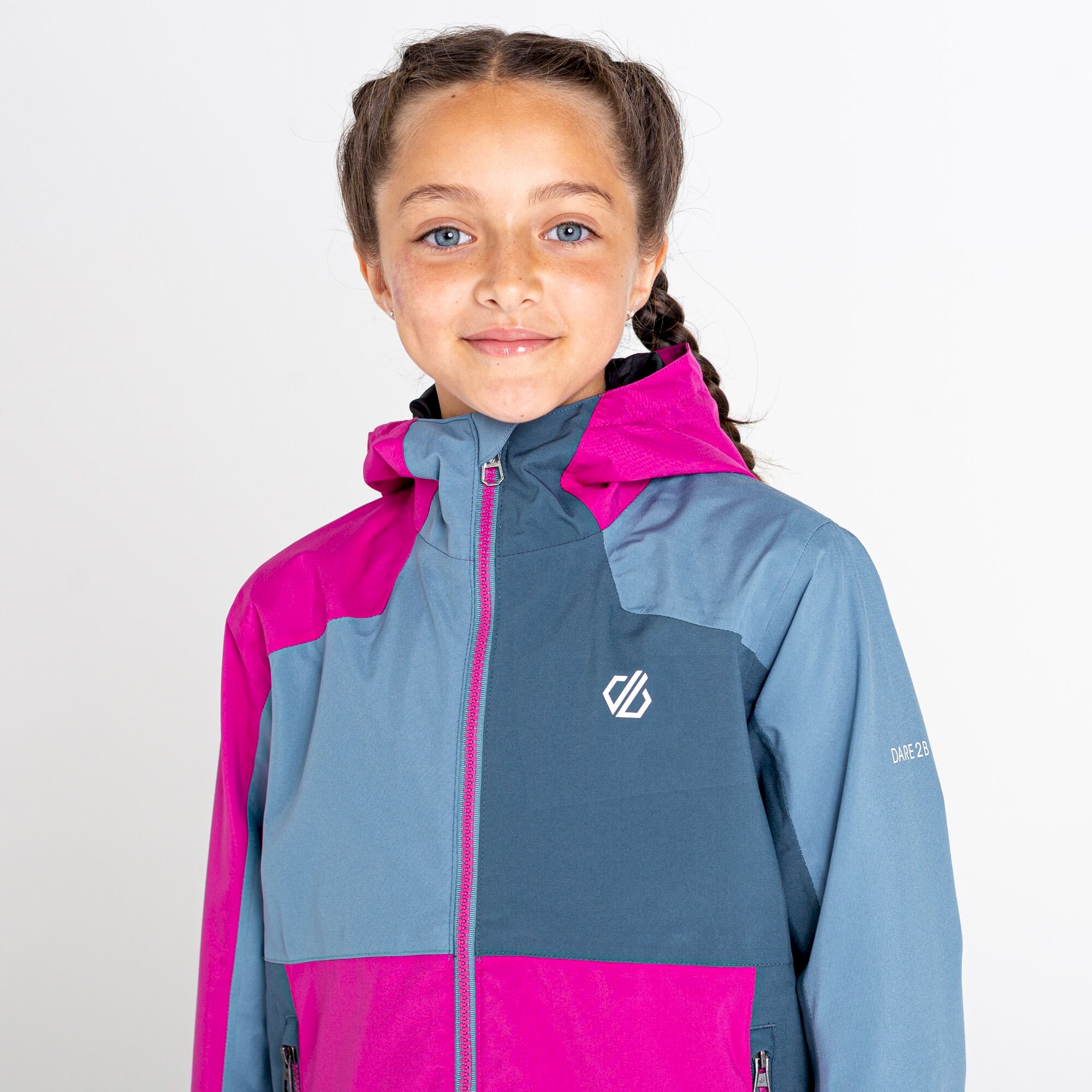 Dare 2b - Kids' In The Lead III Recycled Waterproof Jacket | Fuchsia Bluestone