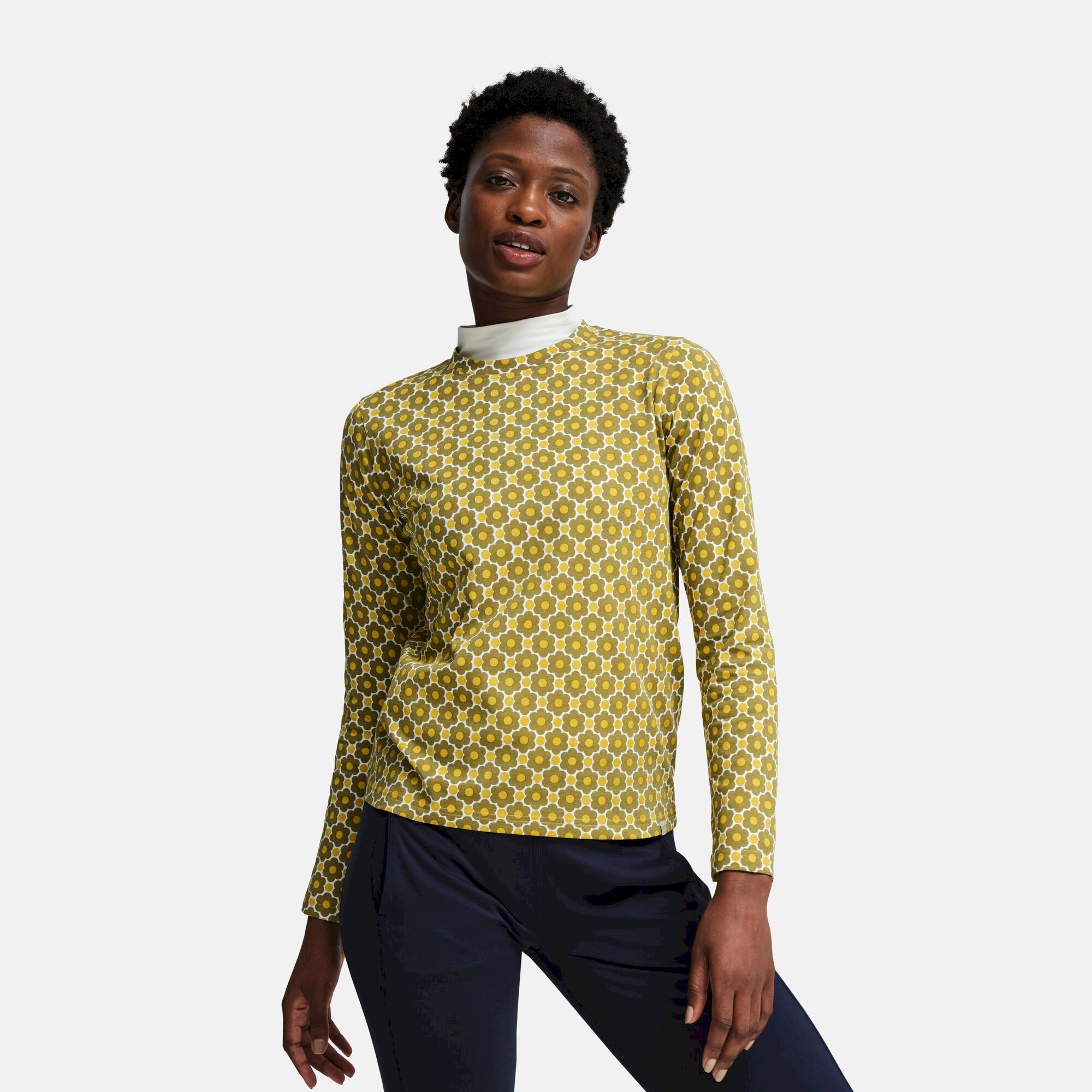 Orla Kiely Long Sleeve Winter Tee | Flower Pop Mustard