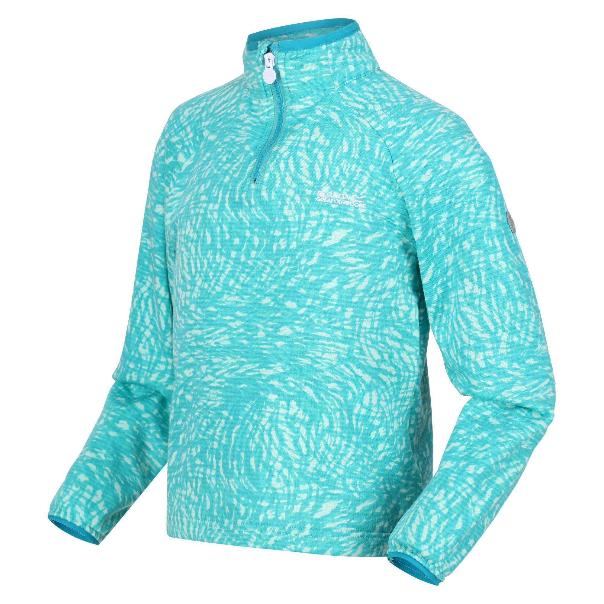 Kids' Highton Half Zip Fleece | Turquoise Animal
