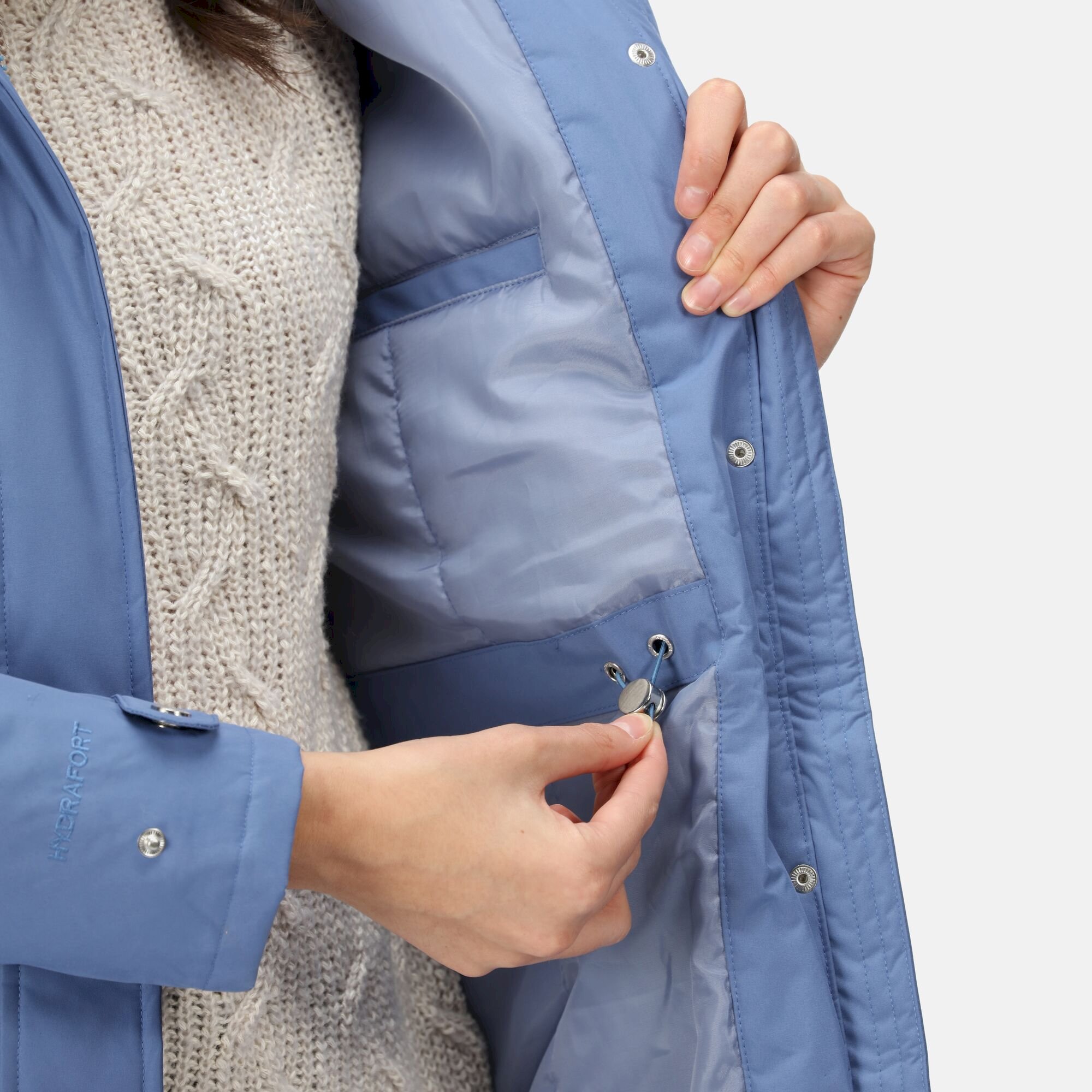 Women's Sabinka Fur Trim Parka Jacket | Slate Blue