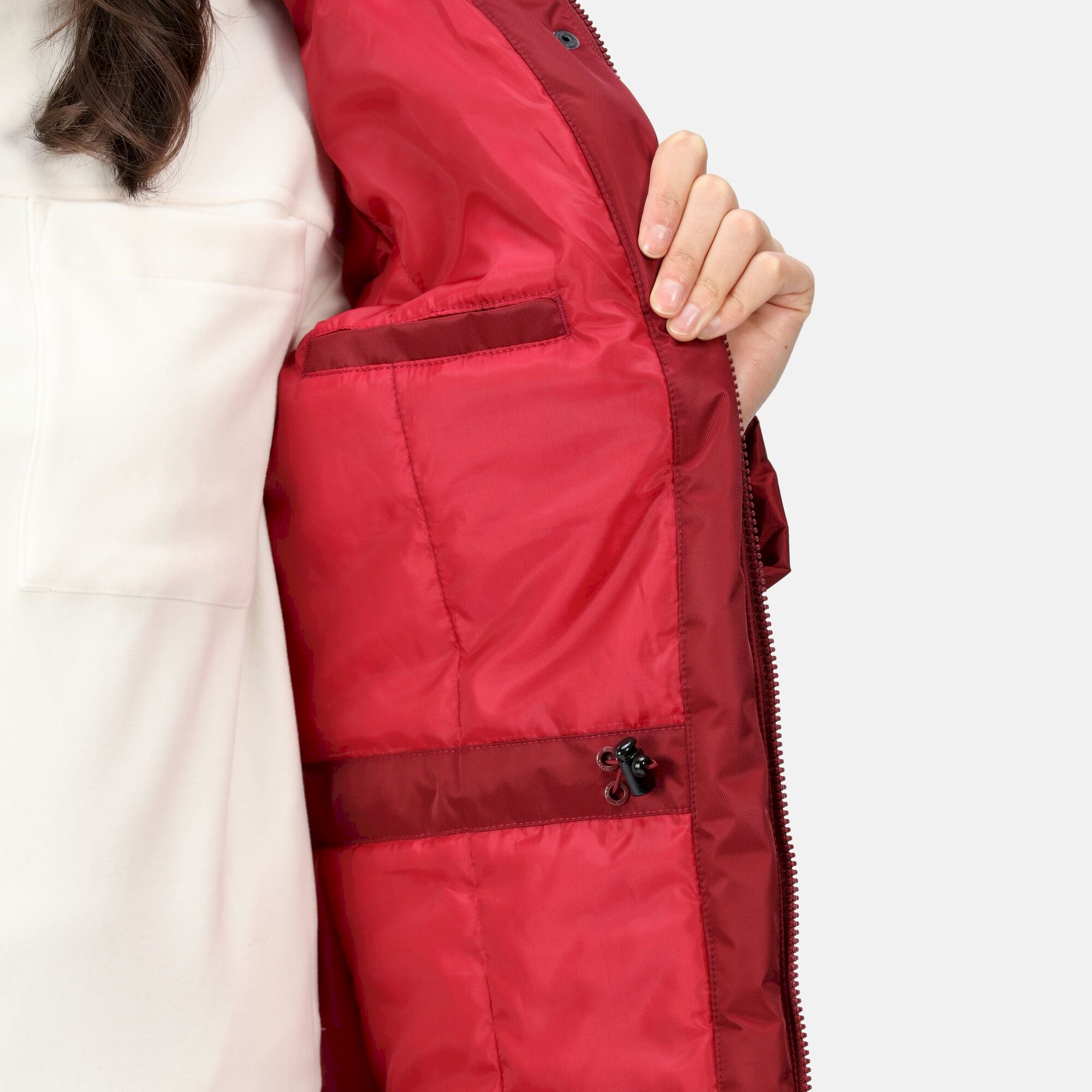 Women's Lyanna Fur Trim Parka Jacket | Cabernet