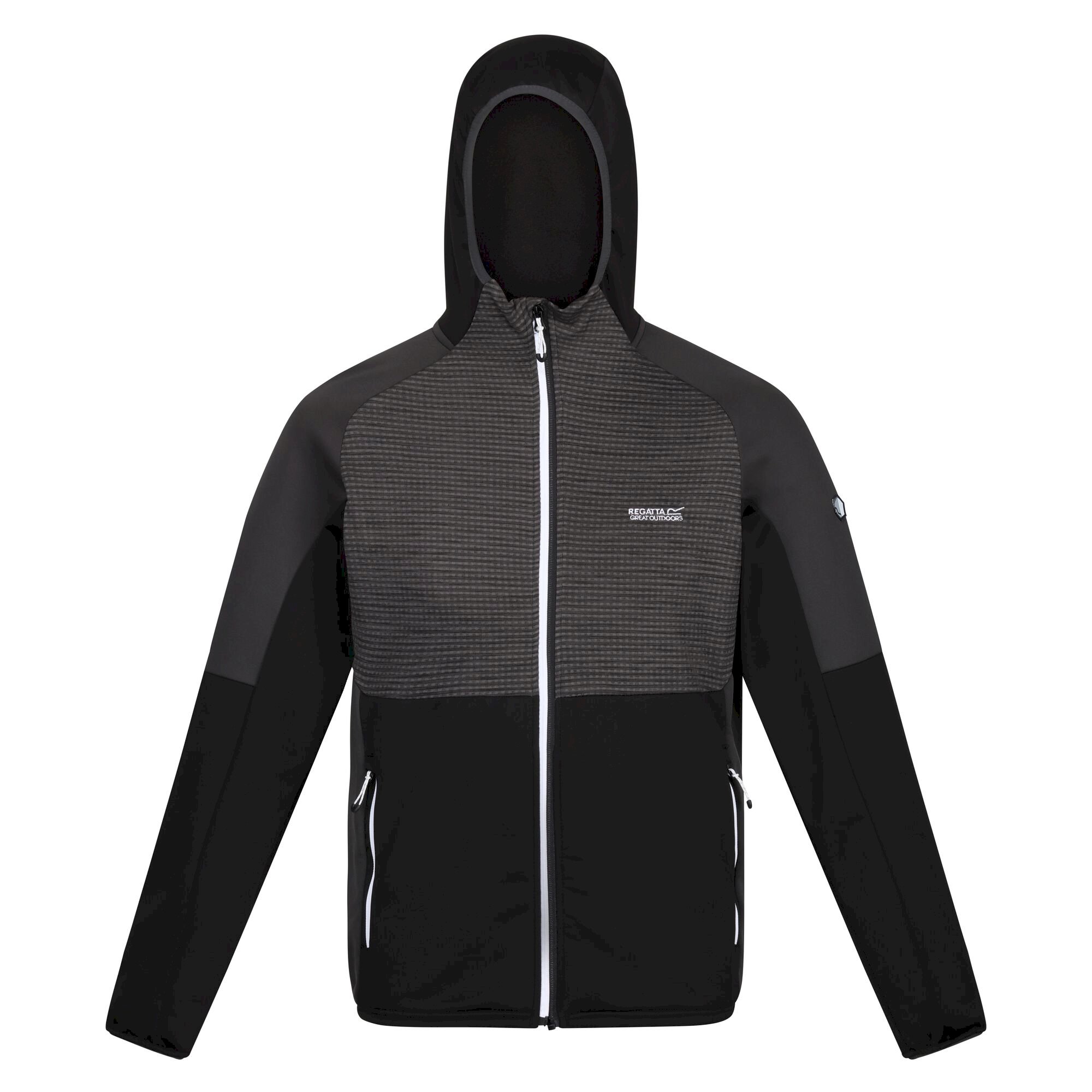 Men's Attare Softshell Hooded Jacket | Black Dark Grey