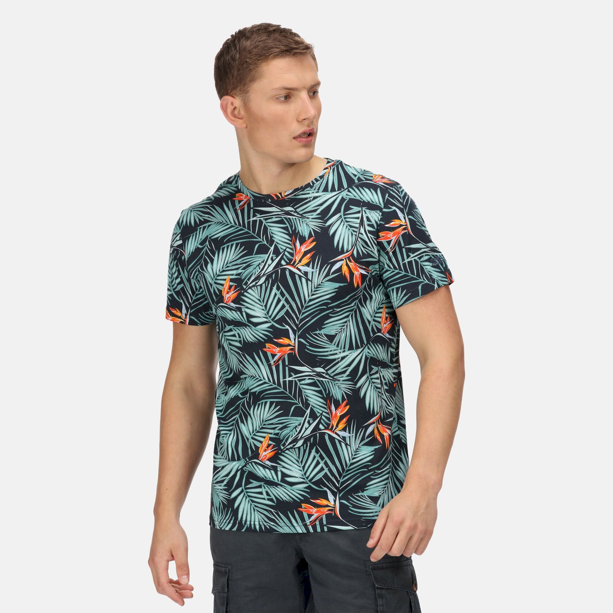 Men's Cline VI Cotton T-Shirt | Navy Hawaiian