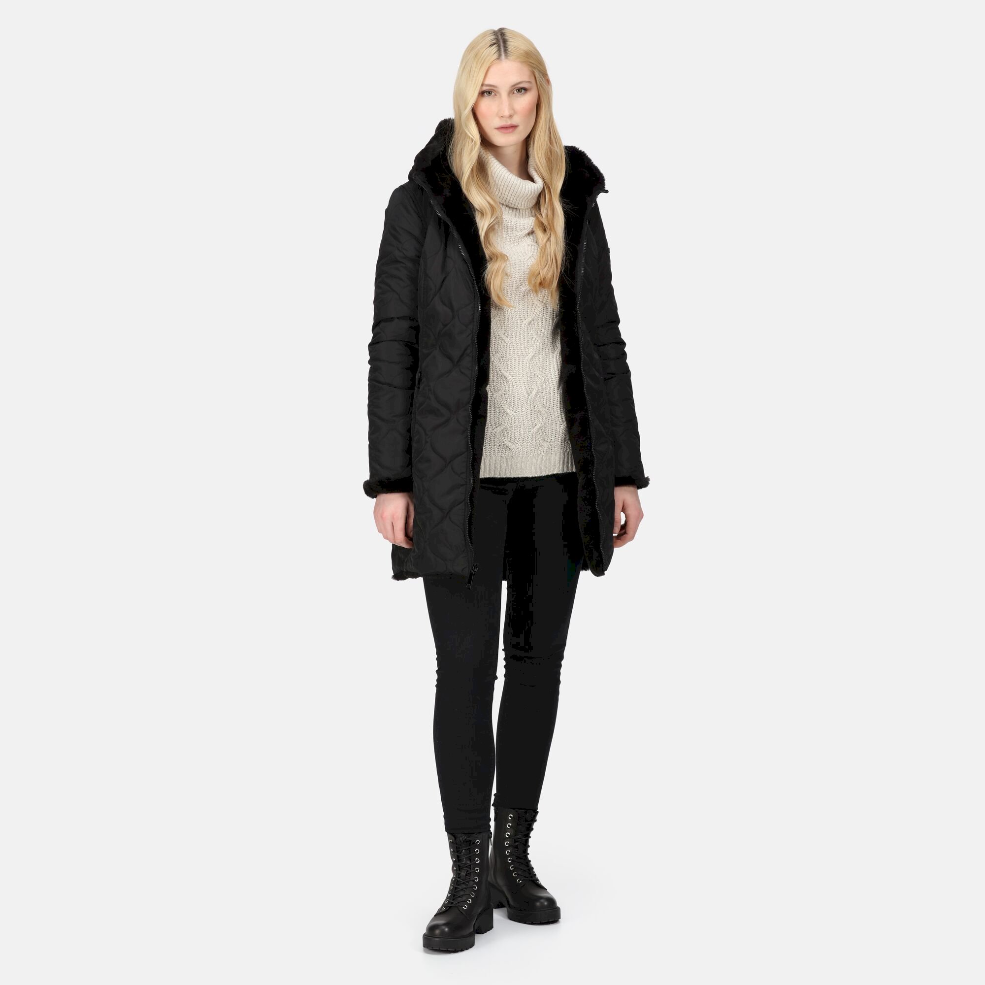Women's Caileigh Reversible Parka Jacket | Black