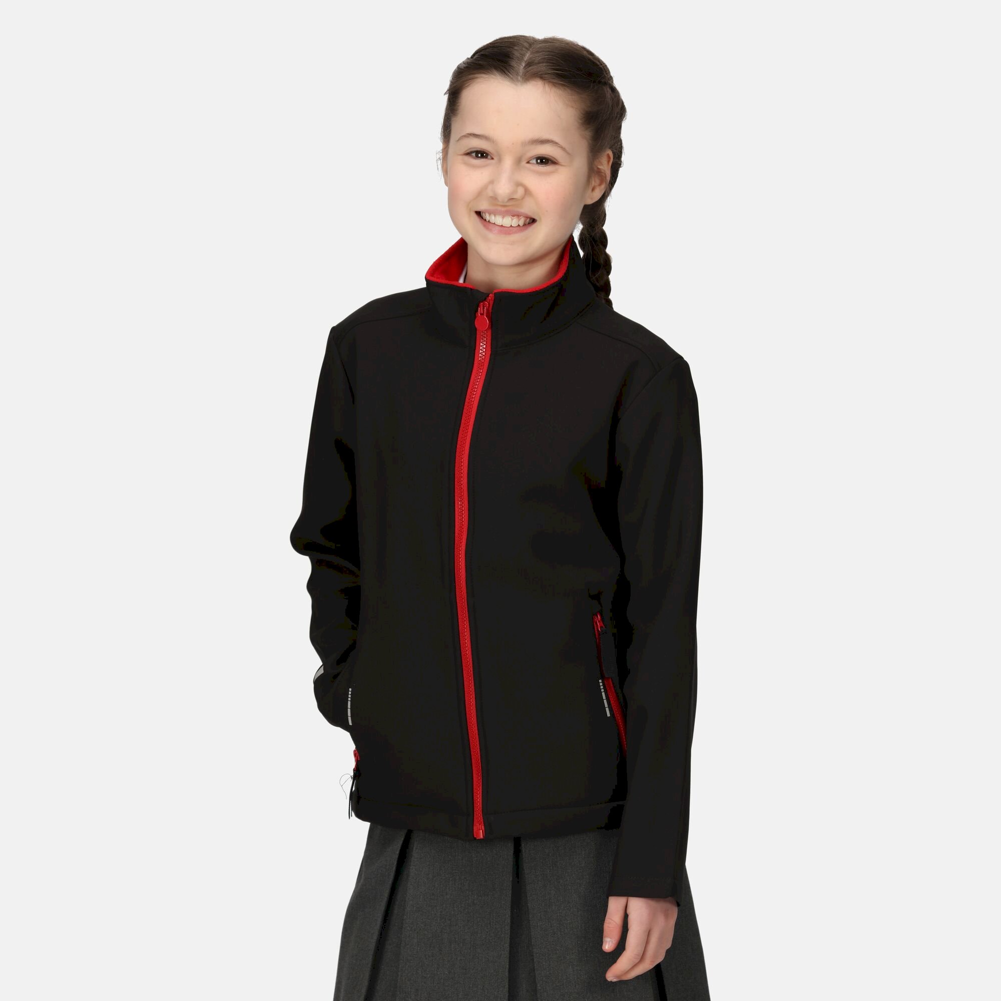 Kids' Ablaze 2-Layer Softshell | Black Classic Red