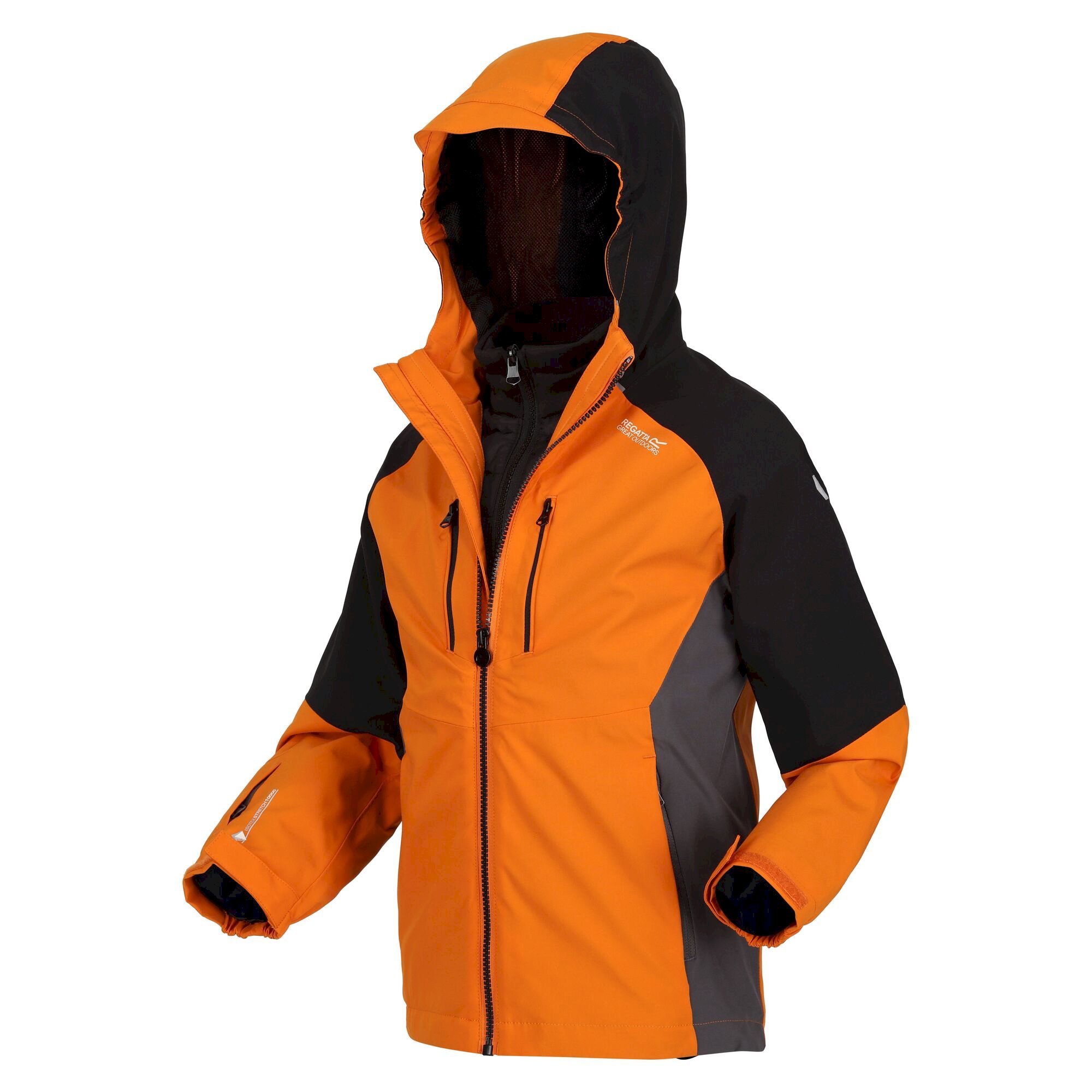 Kids' Hydrate VII 3-In-1 Waterproof Jacket | Autumn Maple Black Dark Grey