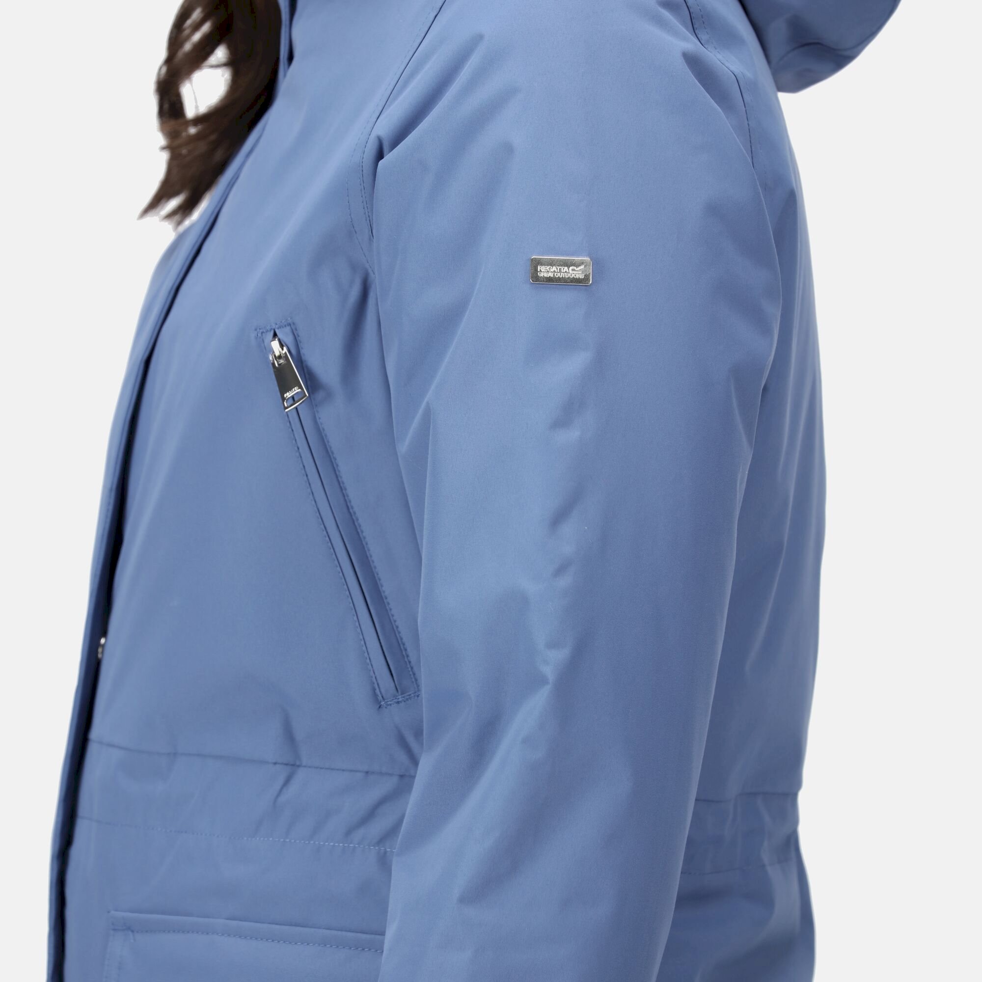 Women's Sabinka Fur Trim Parka Jacket | Slate Blue