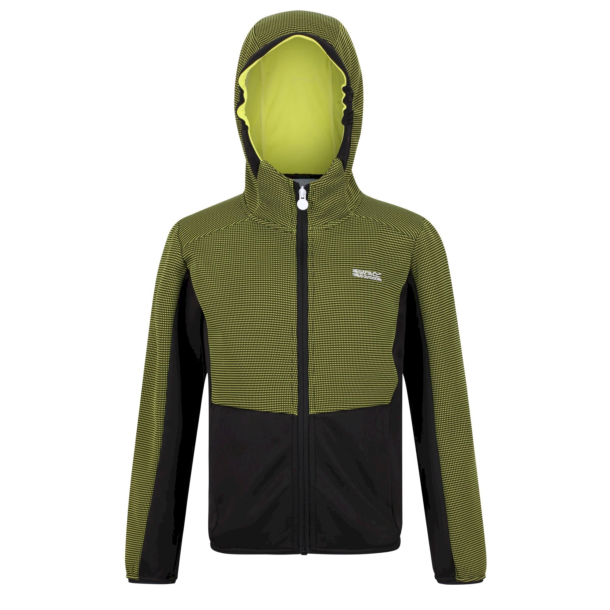 Kids' Highton Full Zip Fleece | Bright Kiwi Black