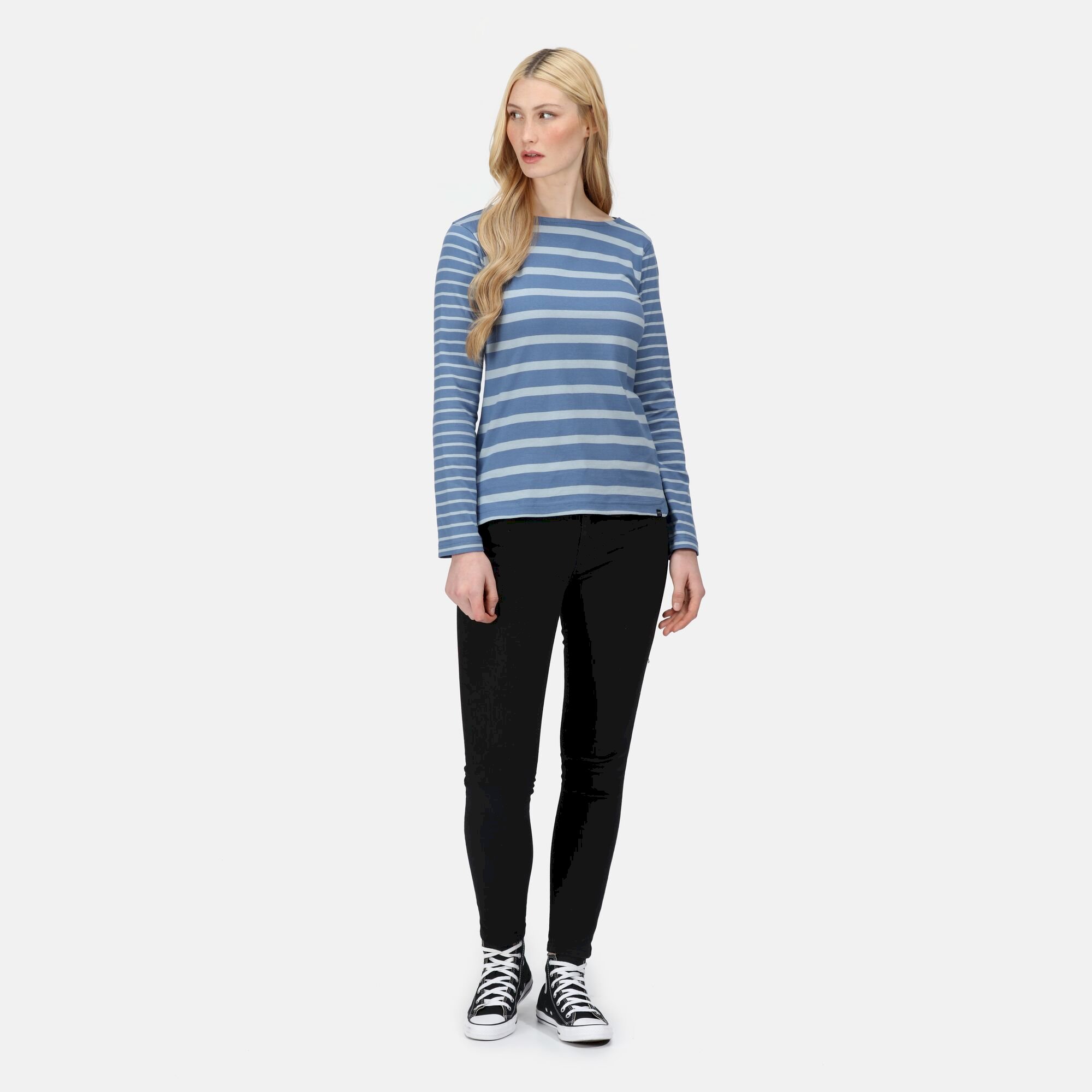 Women's Farida Striped T-Shirt | Slate Blue Ice Grey
