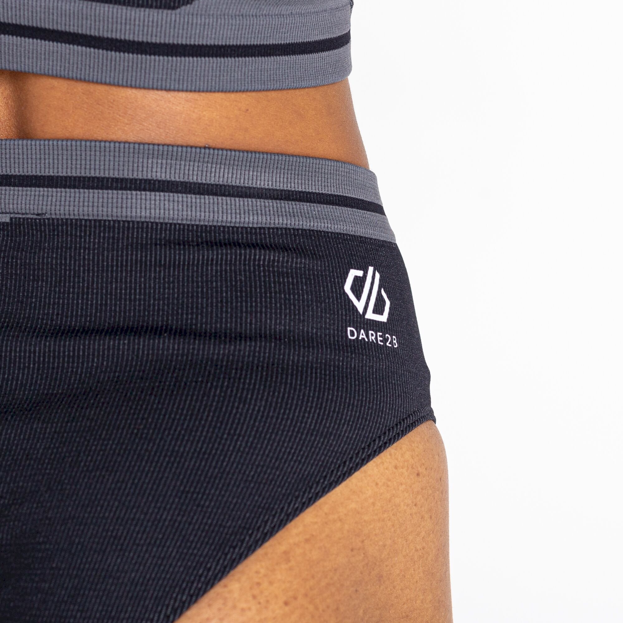 Dare 2b - Women's Don't Sweat It Recycled Bikini Bottoms | Black Charcoal Grey