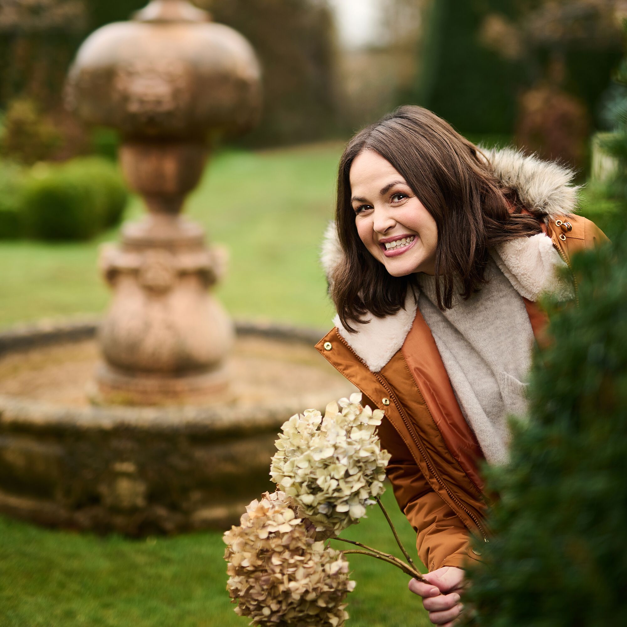 Giovanna Fletcher Collection - Lyanna Fur Trim Parka Jacket | Copper Almond
