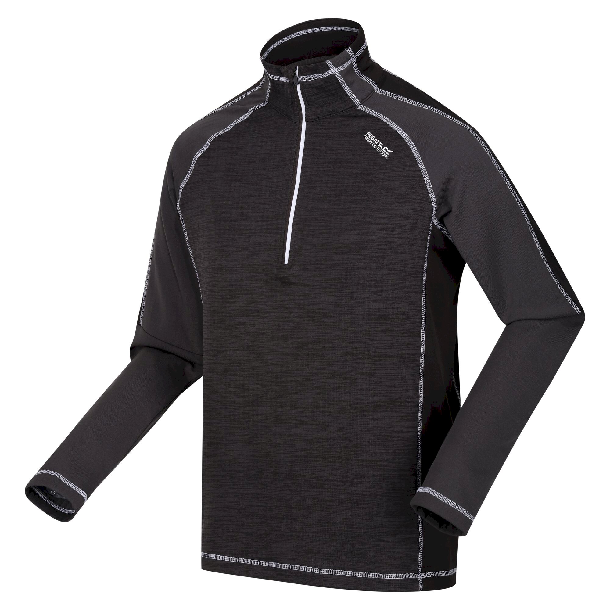Men's Hepley Half Zip Lightweight Fleece | Ash Dark Grey Black