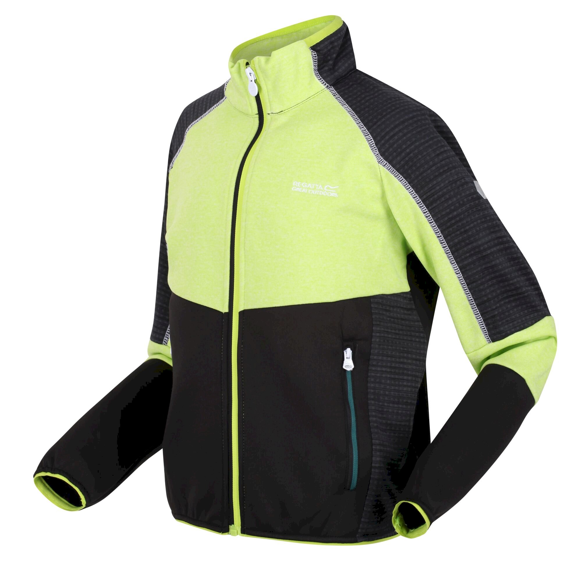 Kids' Oberon V Softshell Jacket | Bright Kiwi Black