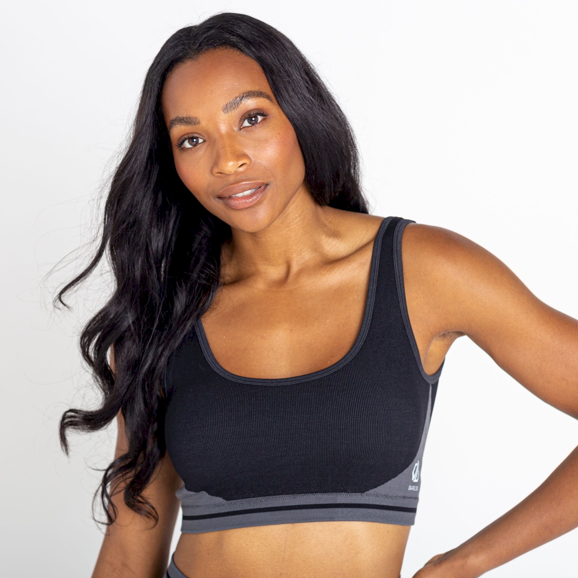 Dare 2b - Women's Don't Sweat It Recycled Bikini Top | Black Charcoal Grey