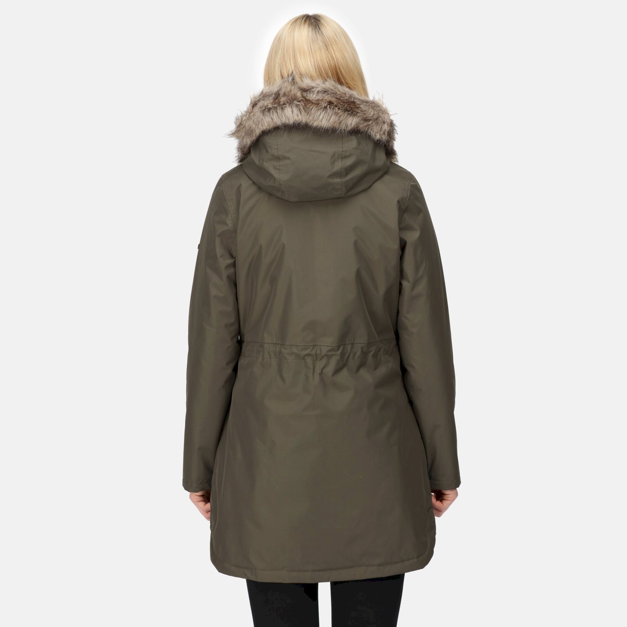 Women's Sabinka Fur Trim Parka Jacket | Dark Khaki