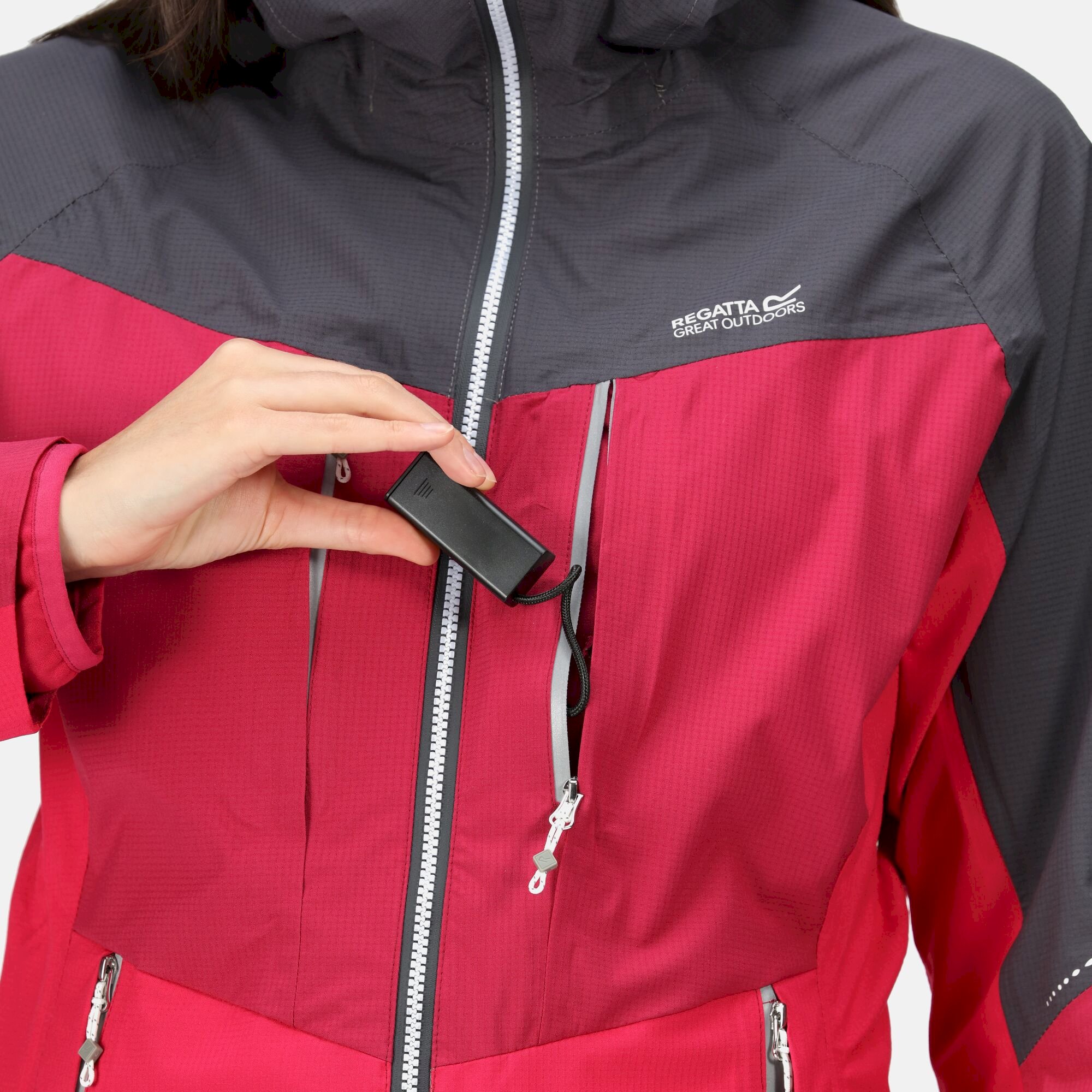 Women's Carletta VII 3-In-1 Waterproof Jacket | Seal Grey Berry Pink Pink Potion