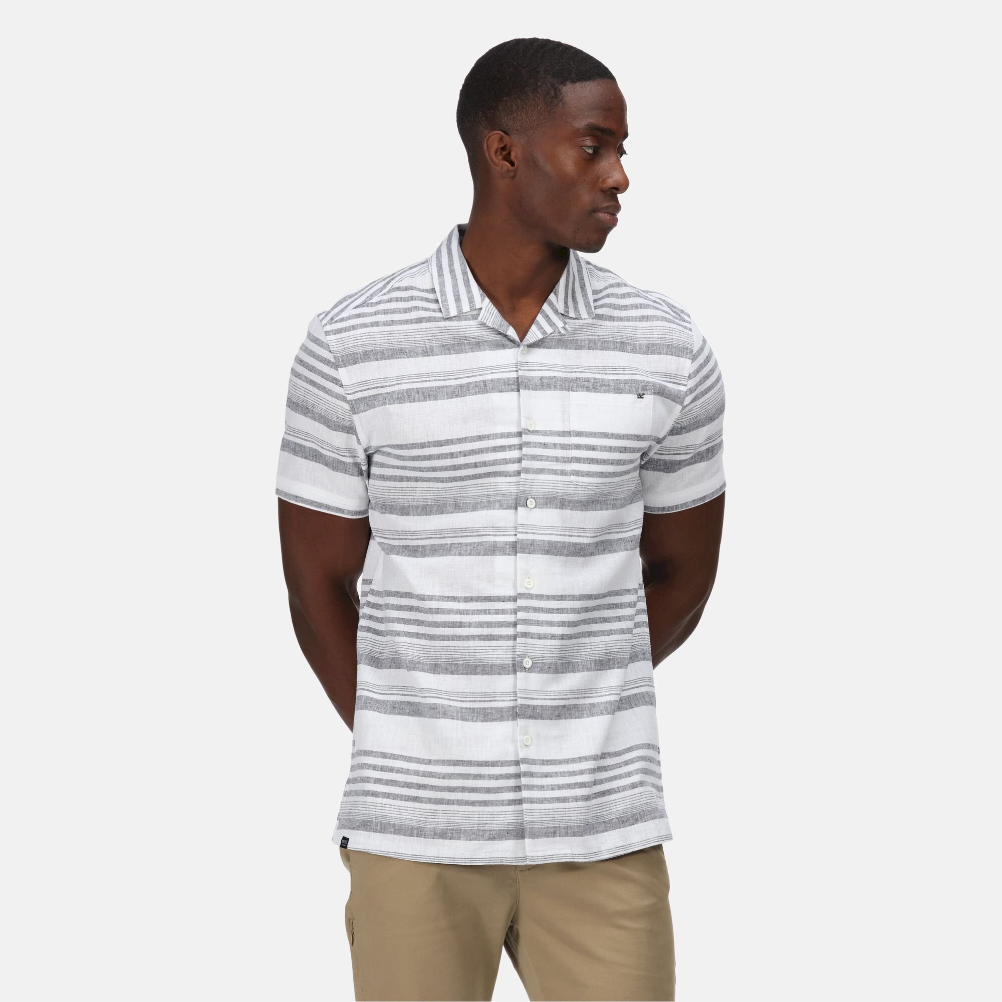 Men's Mahlon Short Sleeved Shirt | Navy Stripe