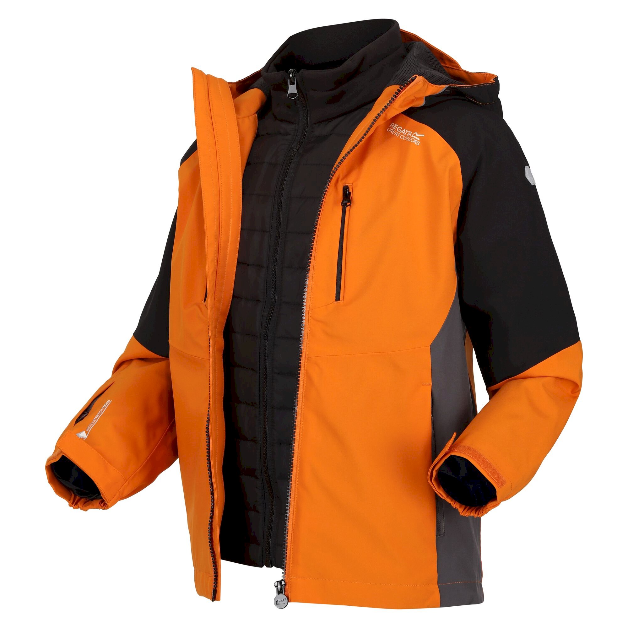 Kids' Hydrate VII 3-In-1 Waterproof Jacket | Autumn Maple Black Dark Grey