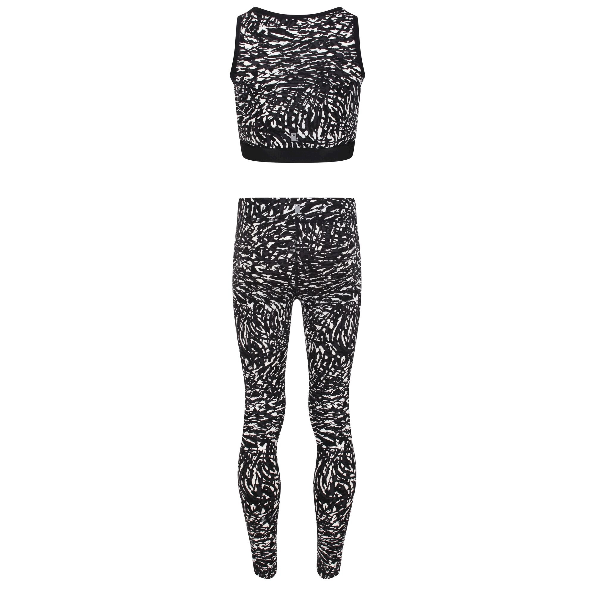 Kids' Atkin Top & Legging Active Set | Black White Animal