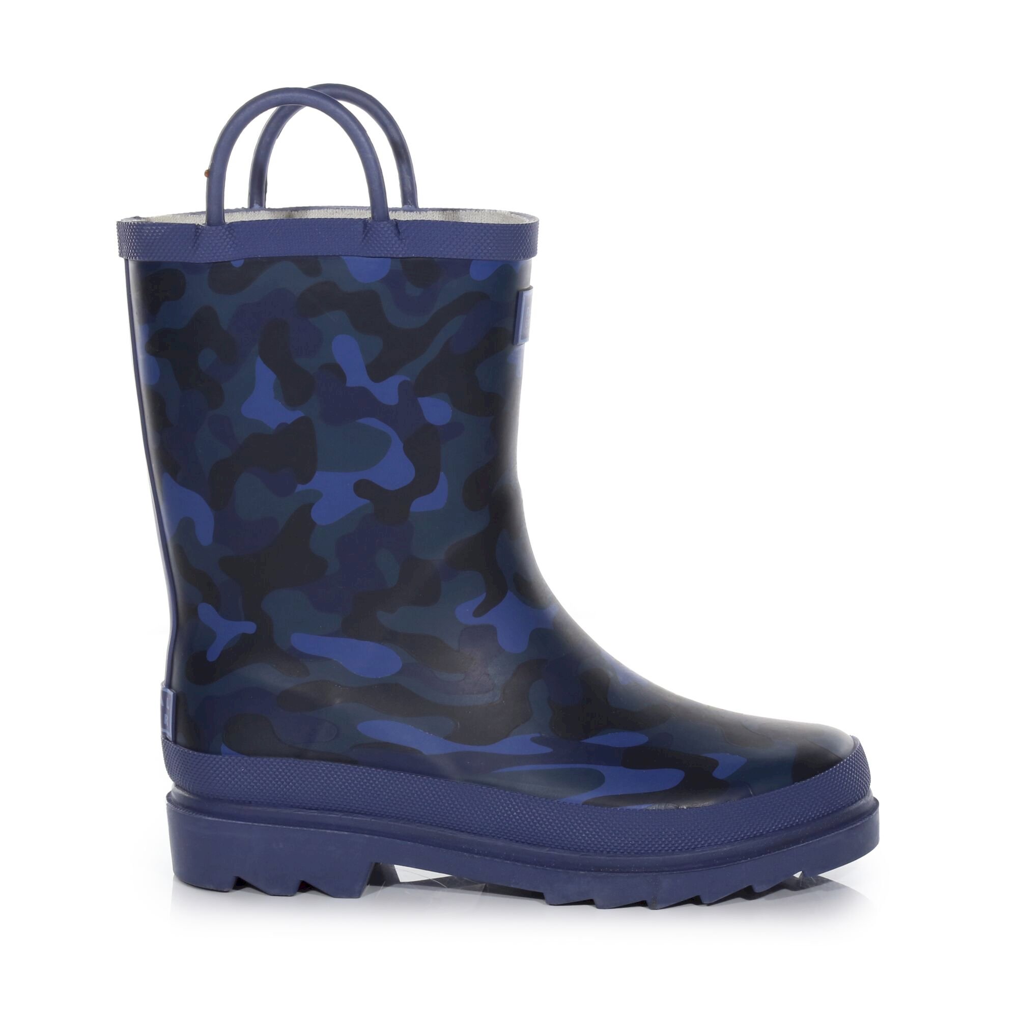 Kids Minnow Printed Wellies | Dark Denim Camoflauge