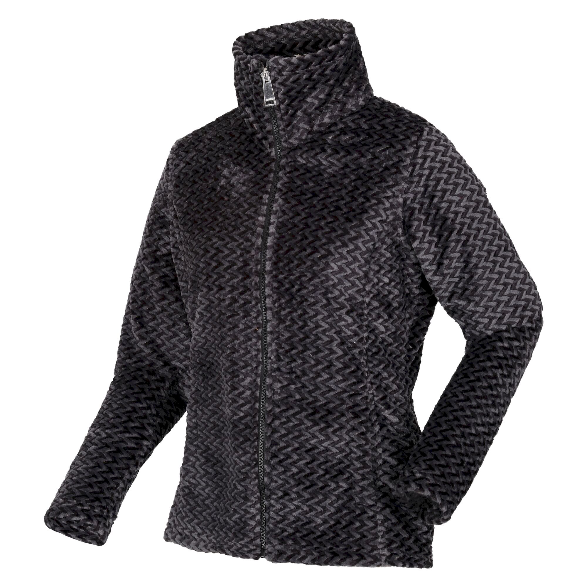 Women's Heloise Full Zip Fleece | Black Plait