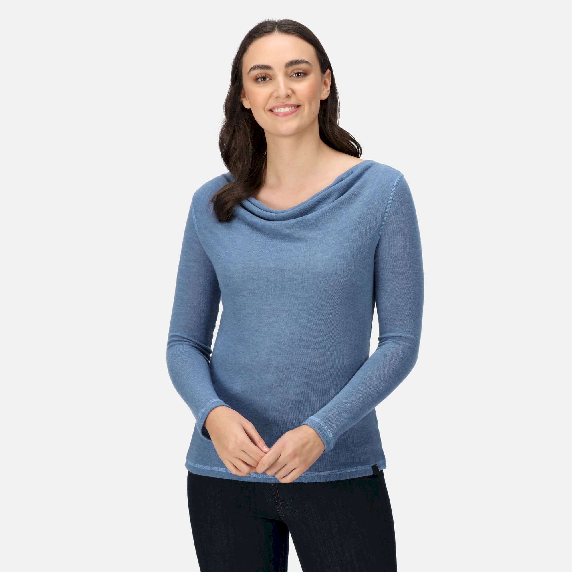 Women's Frayda Cowl Neck Top | Slate Blue