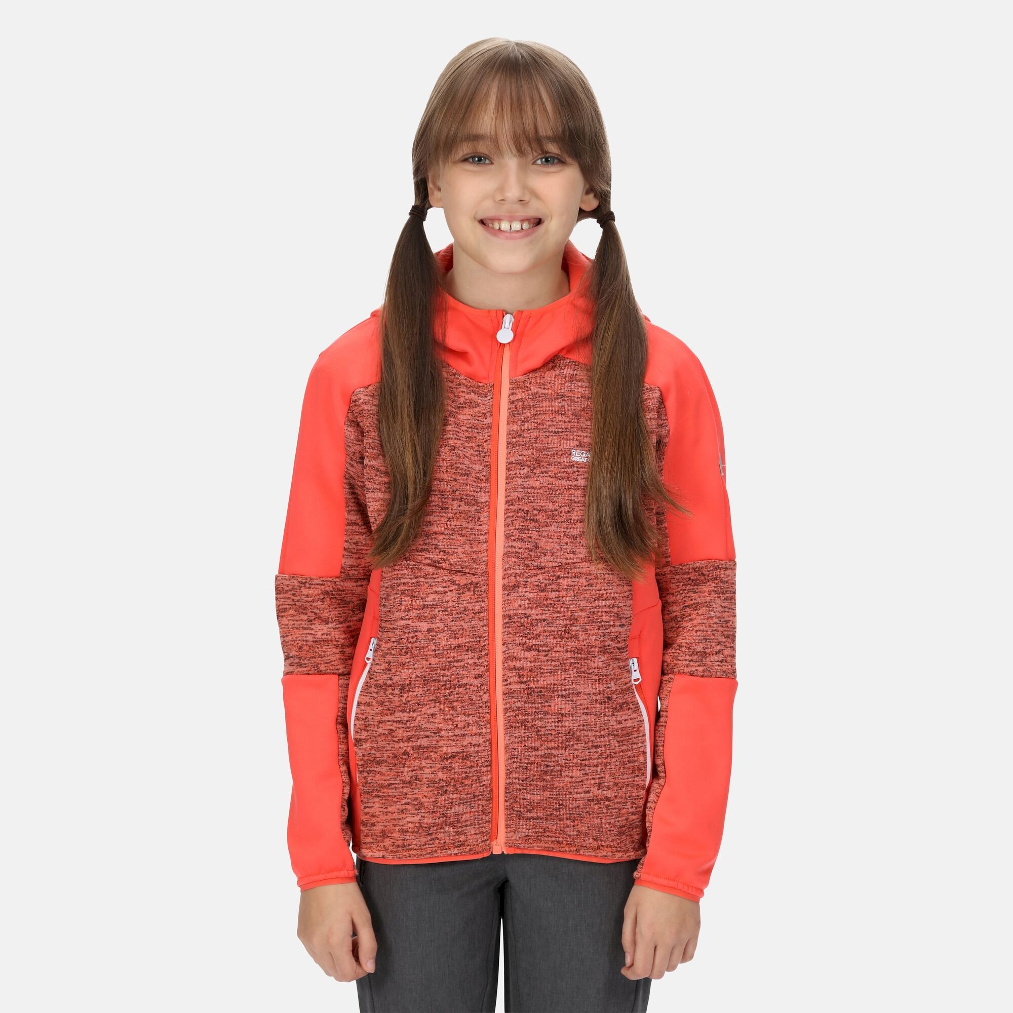 Kids' Dissolver V Full Zip Fleece | Fusion Coral Neon Peach