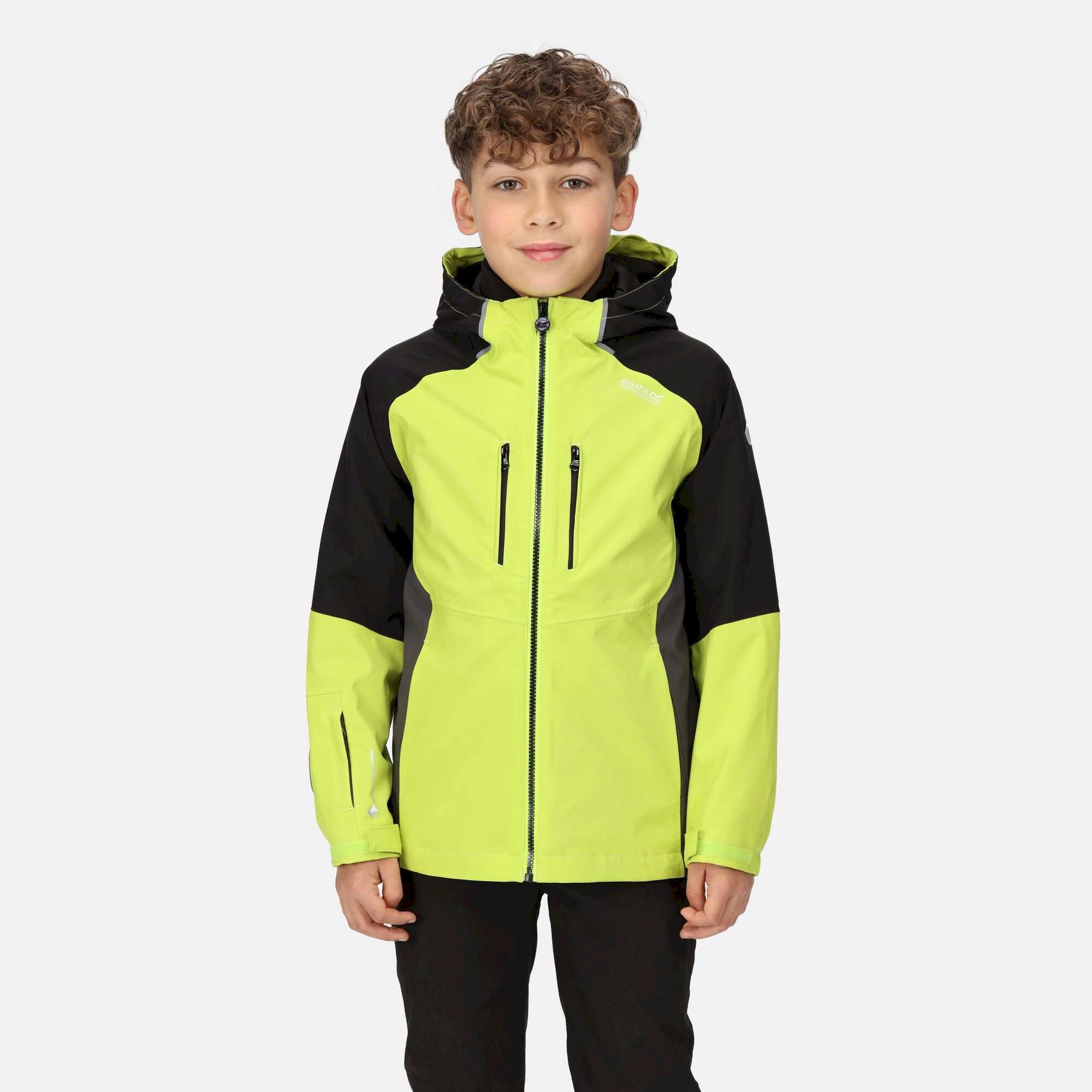 Kids' Hydrate VII 3-In-1 Waterproof Jacket | Bright Kiwi Black
