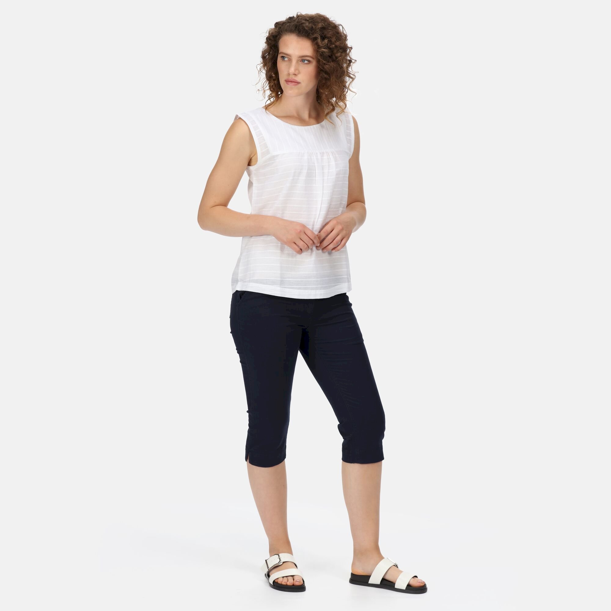 Women's Bridgidine Swing Top | White Linear