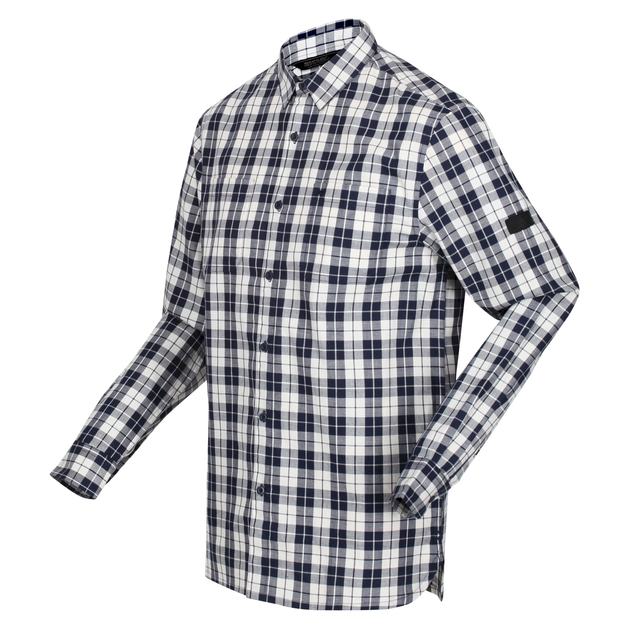 Men's Lance Long Sleeved Checked Shirt | Navy Check