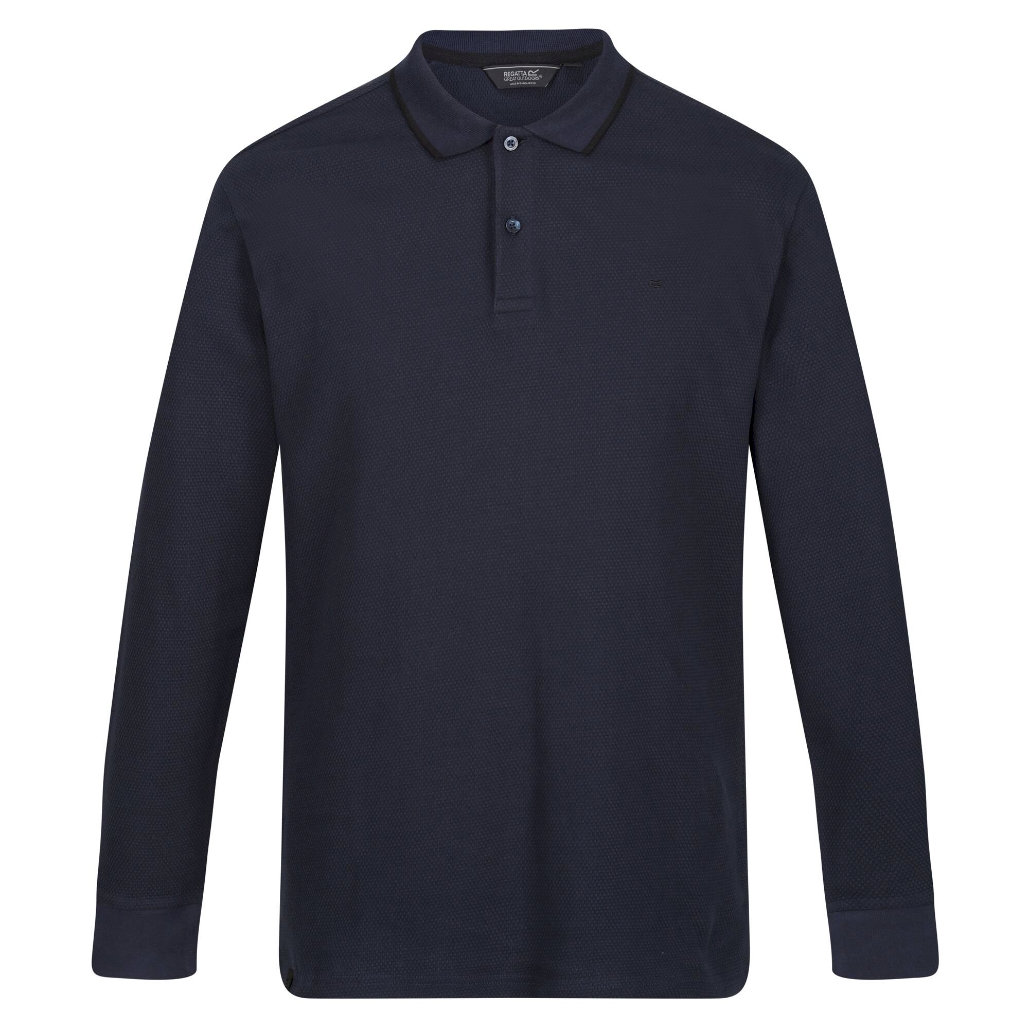 Men's Leaonzo Long Sleeved Polo Shirt | Navy Black