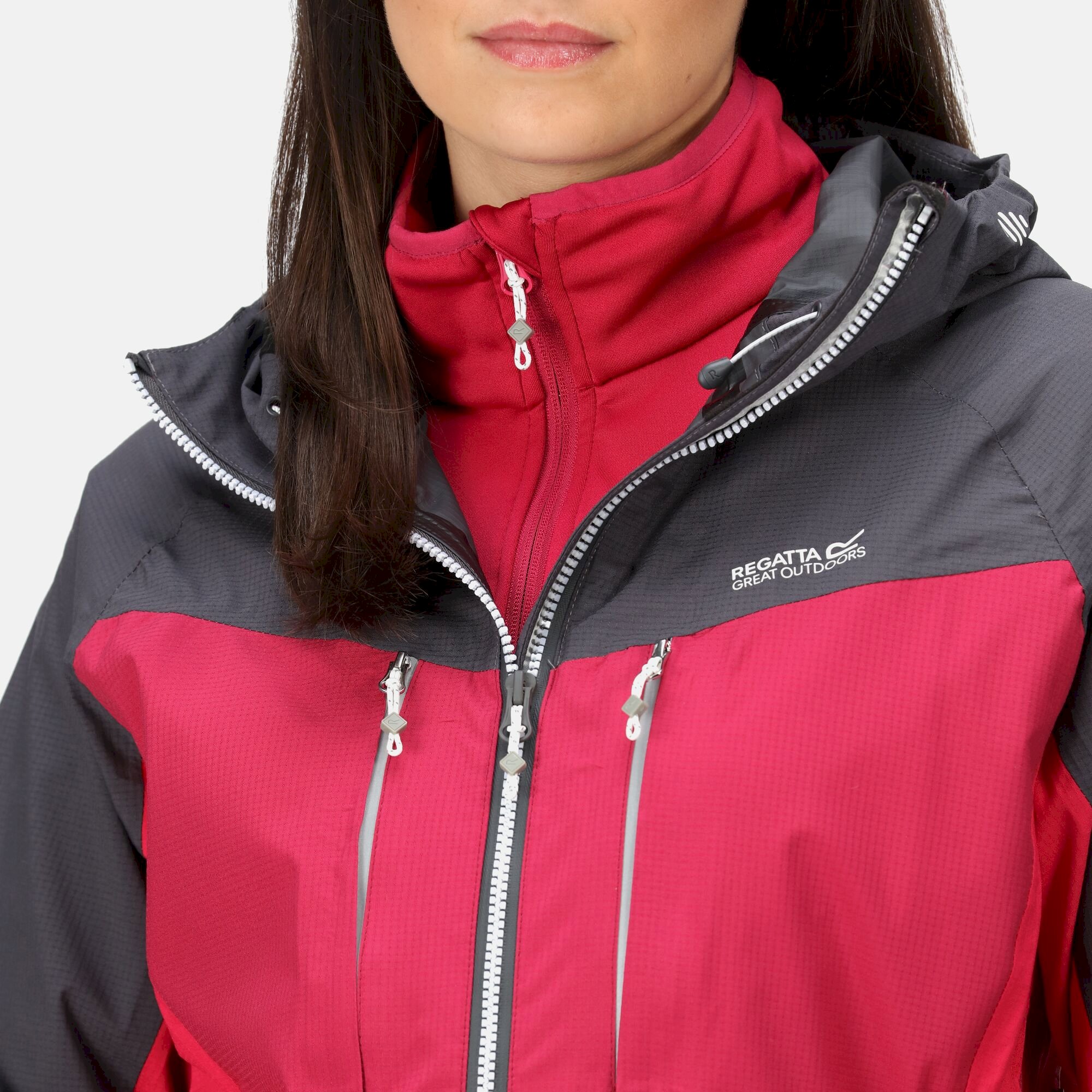 Women's Carletta VII 3-In-1 Waterproof Jacket | Seal Grey Berry Pink Pink Potion