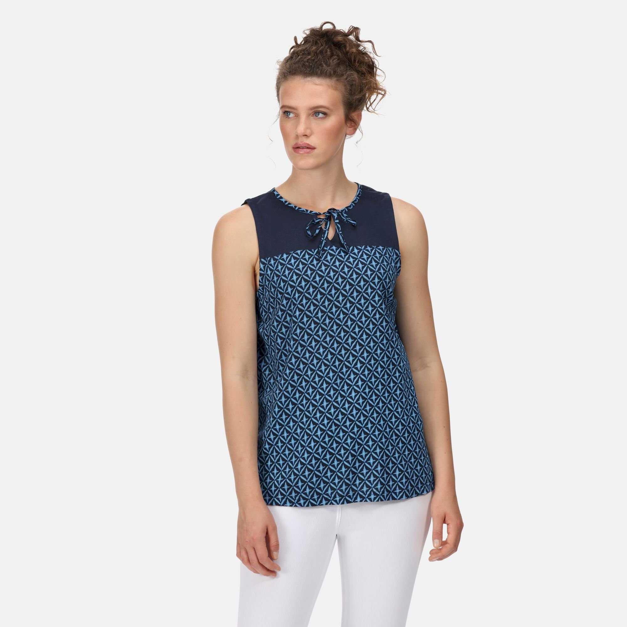 Women's Janessa V-Neck Top | Navy Tile