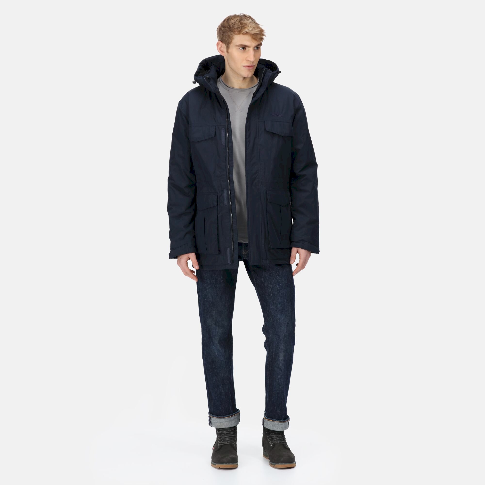 Men's Palben Waterproof Insulated Parka Jacket | Navy Black