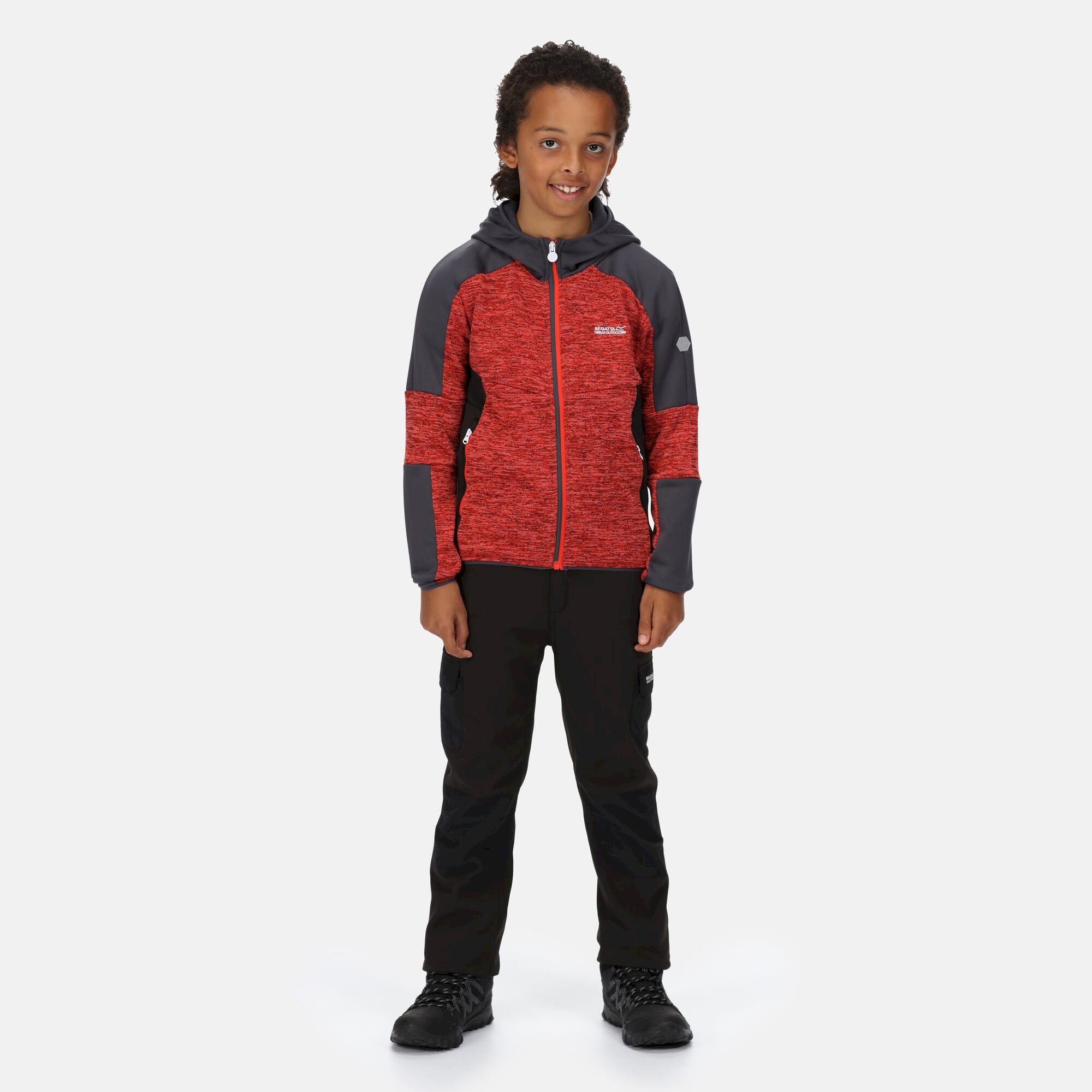 Kids' Dissolver V Full Zip Fleece | Fiery Red India Grey Black