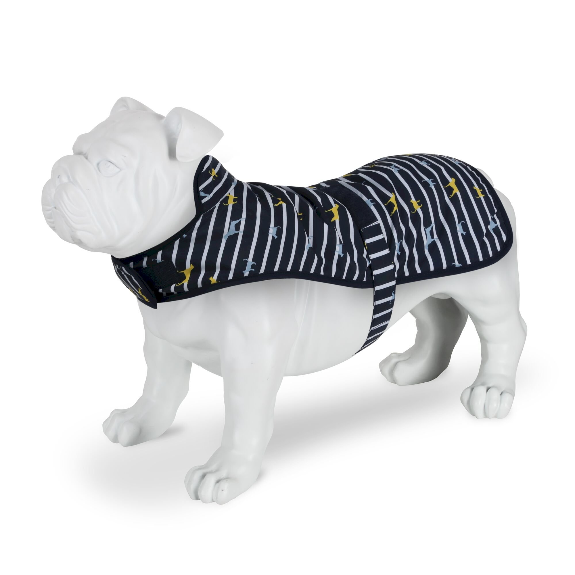 Arlo Waterproof Dog Coat | Navy Battersea Stripe