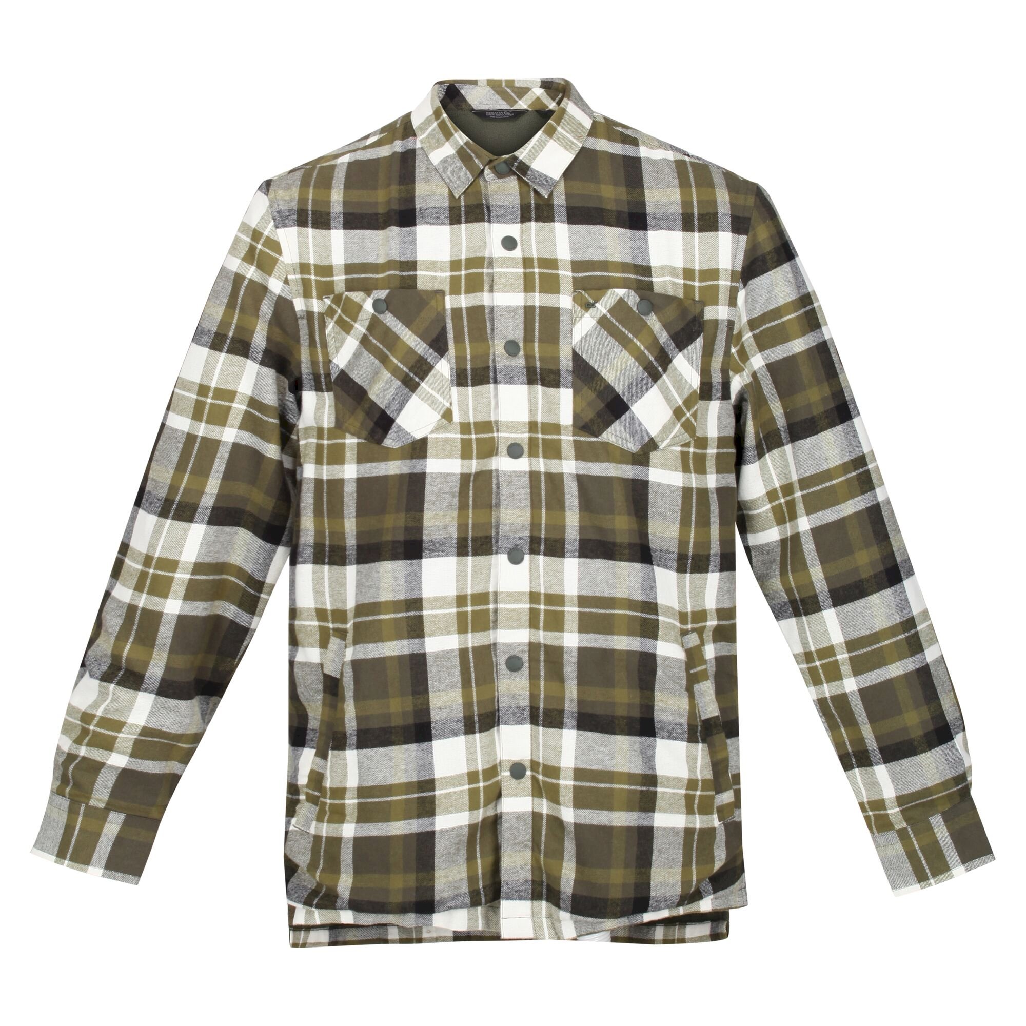 Men's Thamos Long Sleeved Checked Shirt | Dark Khaki Check