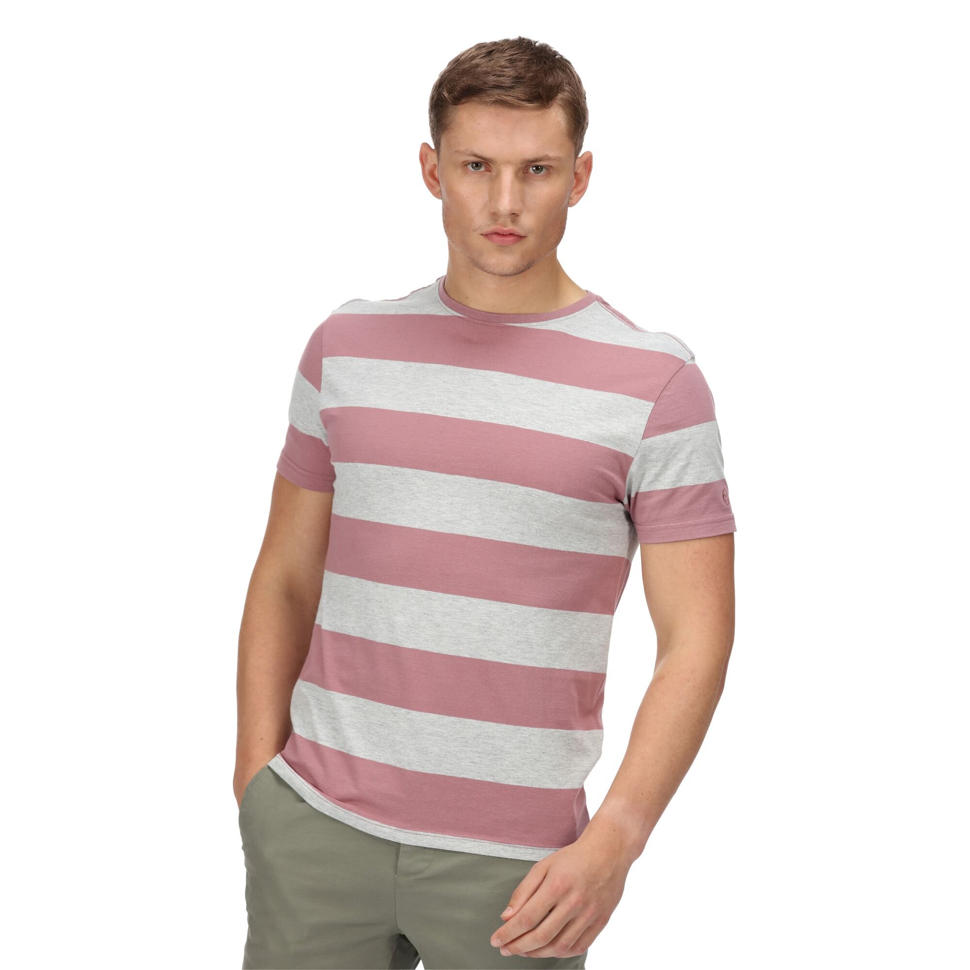 Men's Brayden Stripe T-Shirt | Mauve Stripe