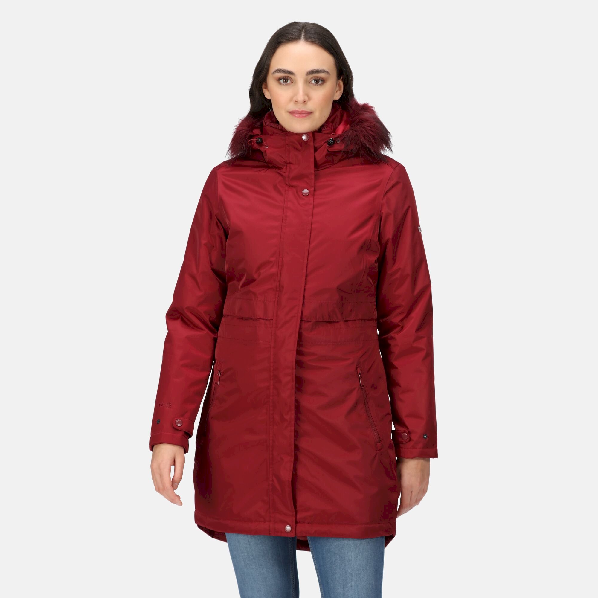 Women's Lyanna Fur Trim Parka Jacket | Cabernet
