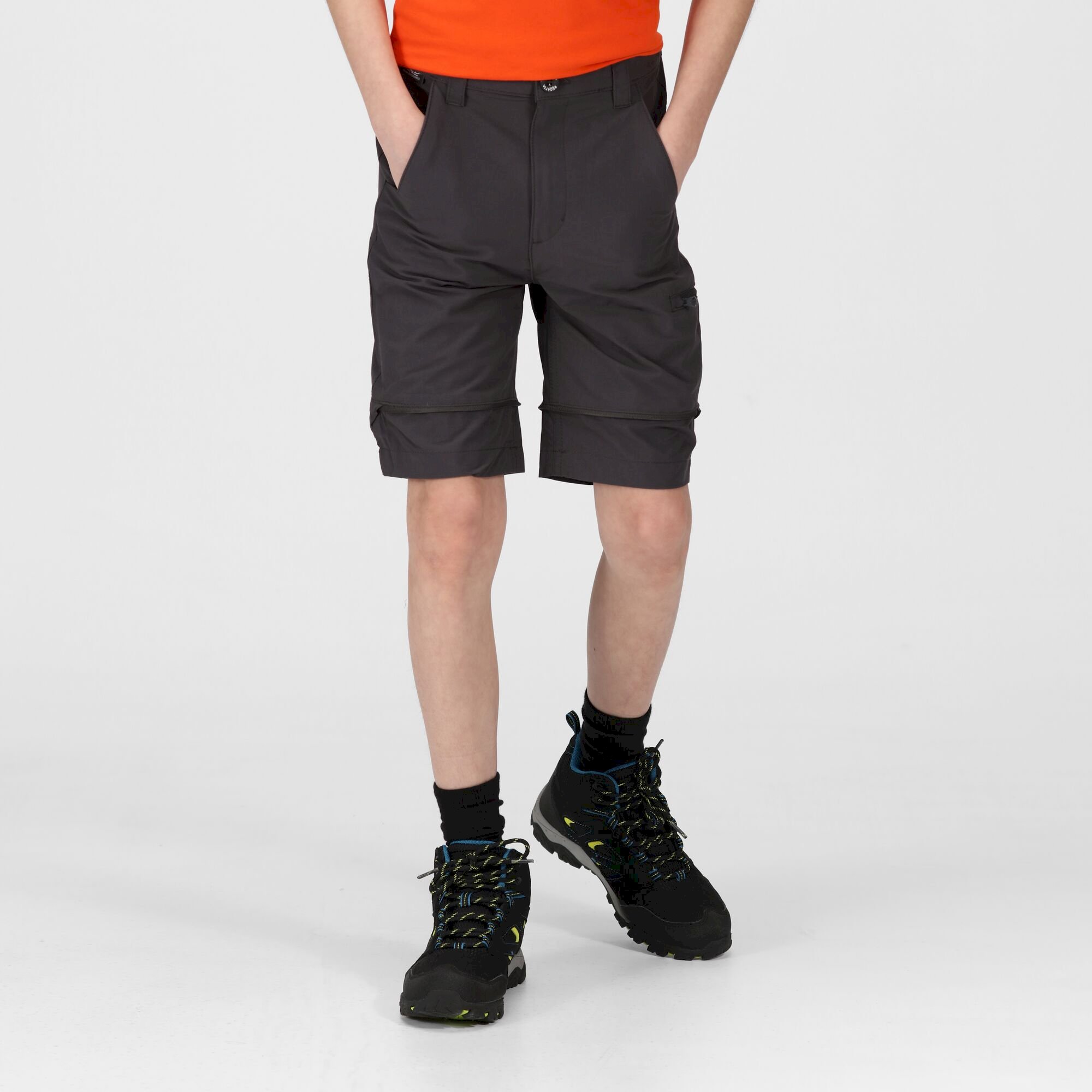 Kids' Highton Stretch Zip Off Walking Trousers | Seal Grey