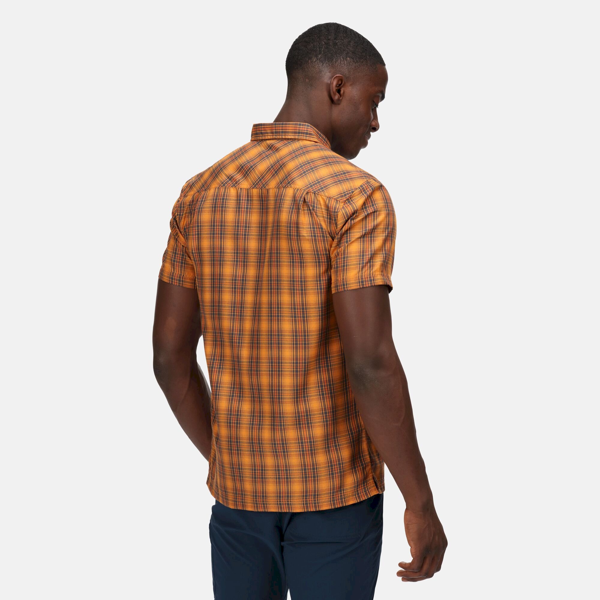 Men's Kalambo VI Short Sleeve Check Shirt | Flame Orange Check