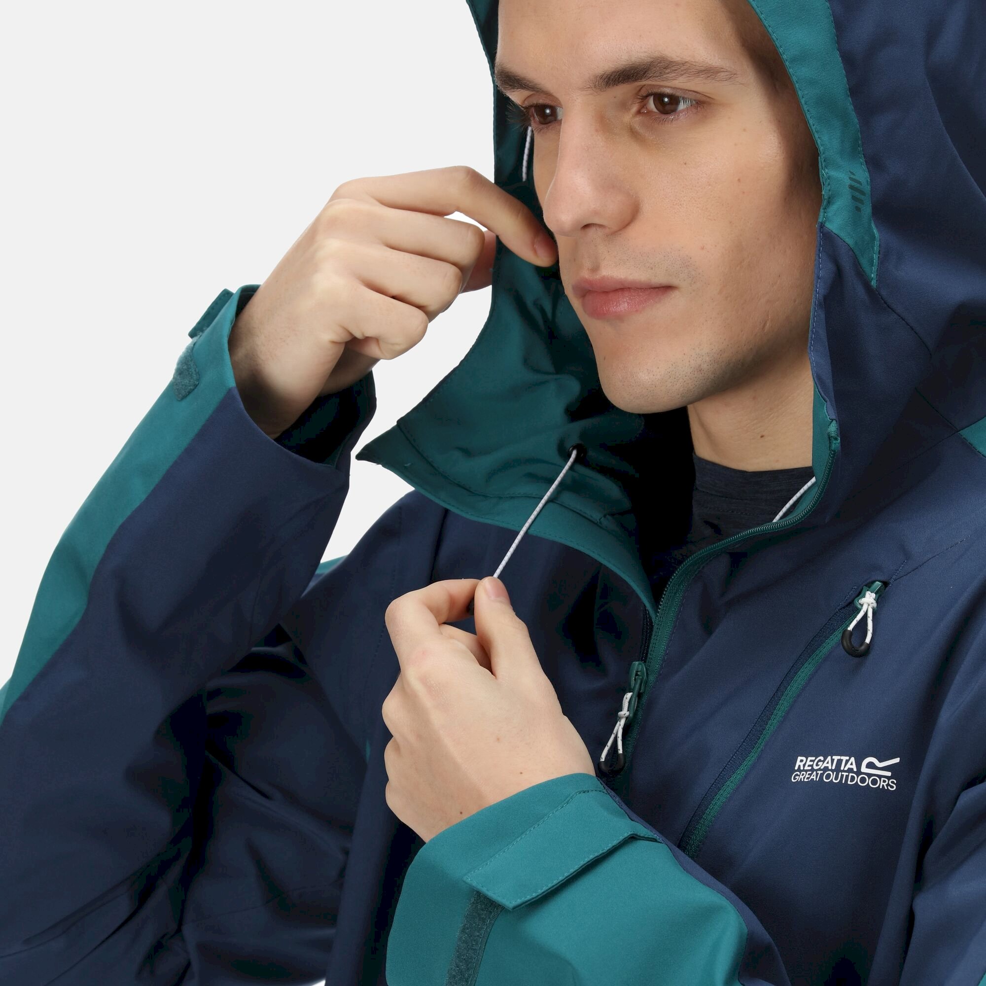 Men's Highton Stretch II Waterproof Jacket | Admiral Blue Pacific Green