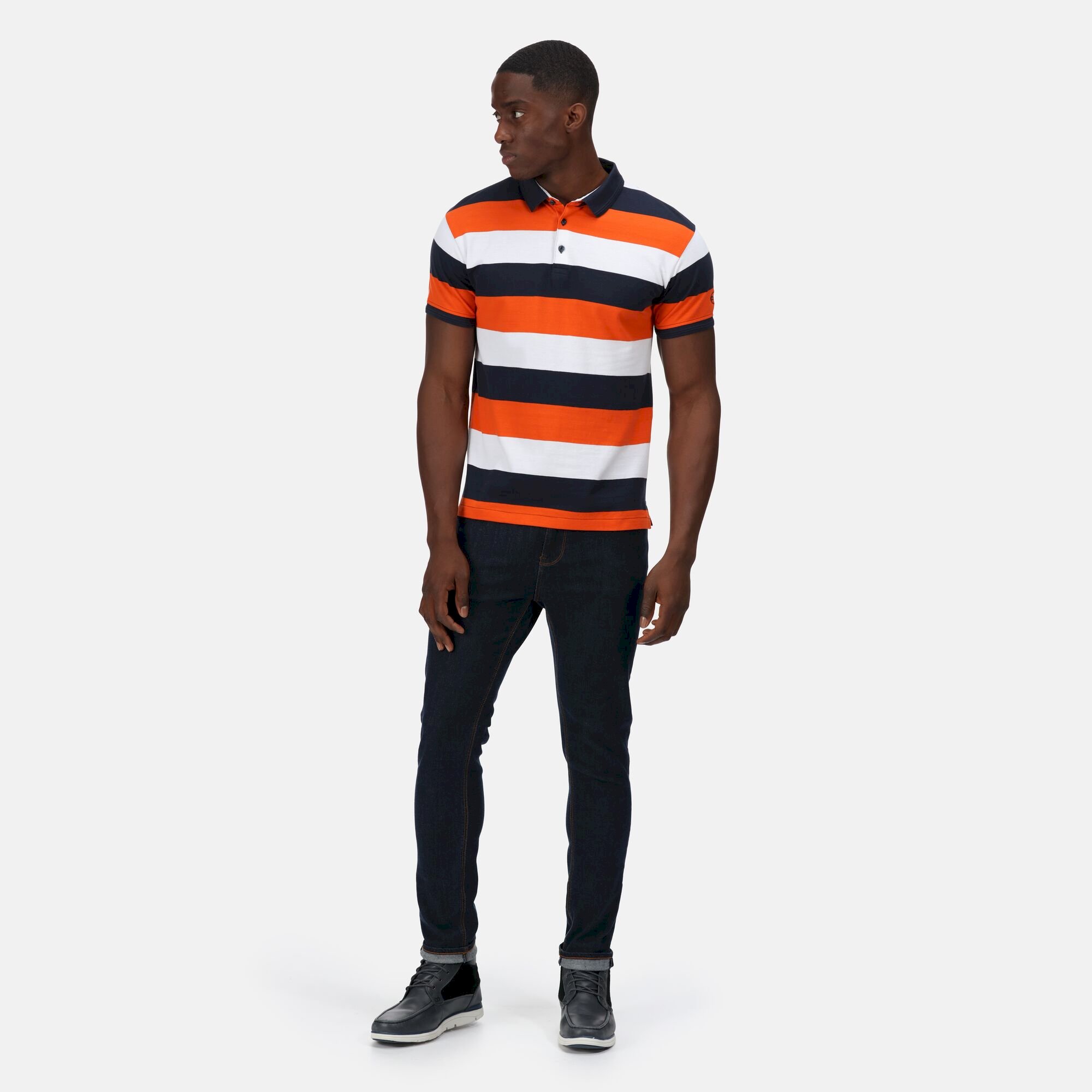 Men's Maxen Stripe Polo Shirt | Navy Stripe