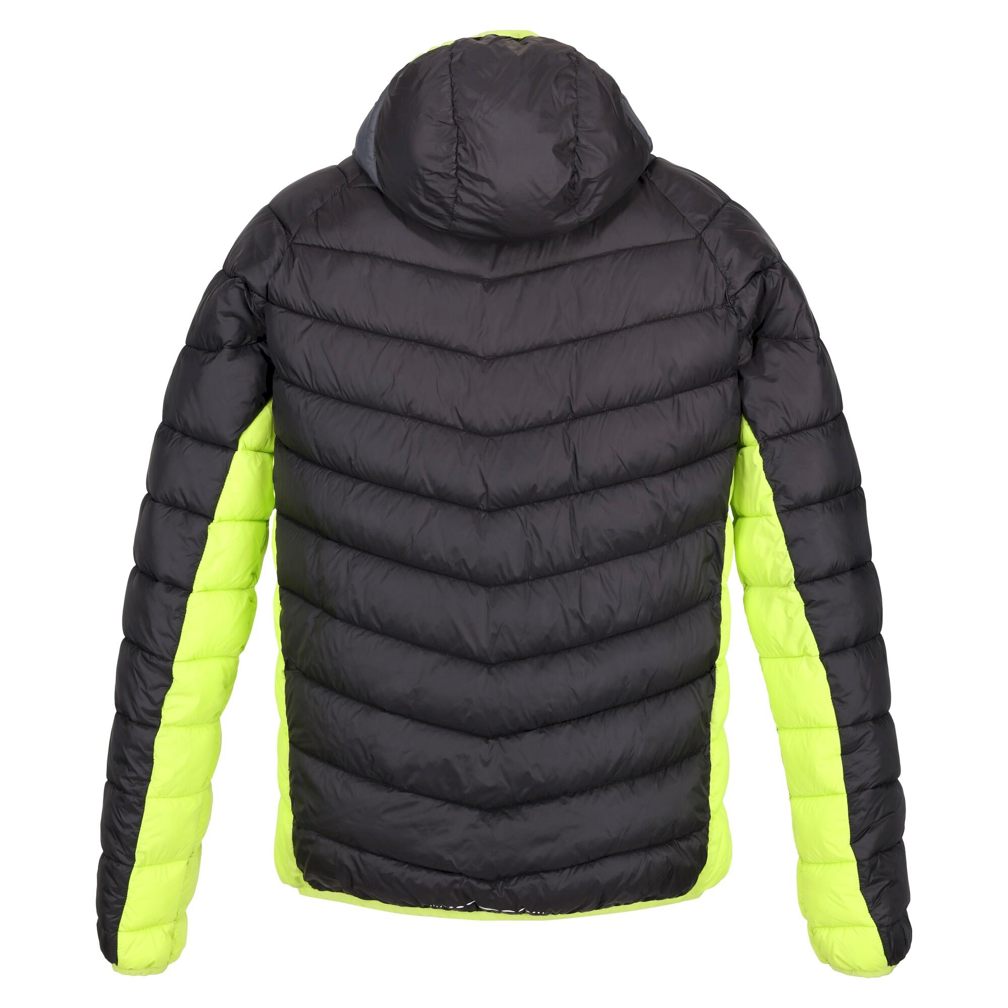 Men's Harrock Hooded Puffer Jacket | Black Dark Grey